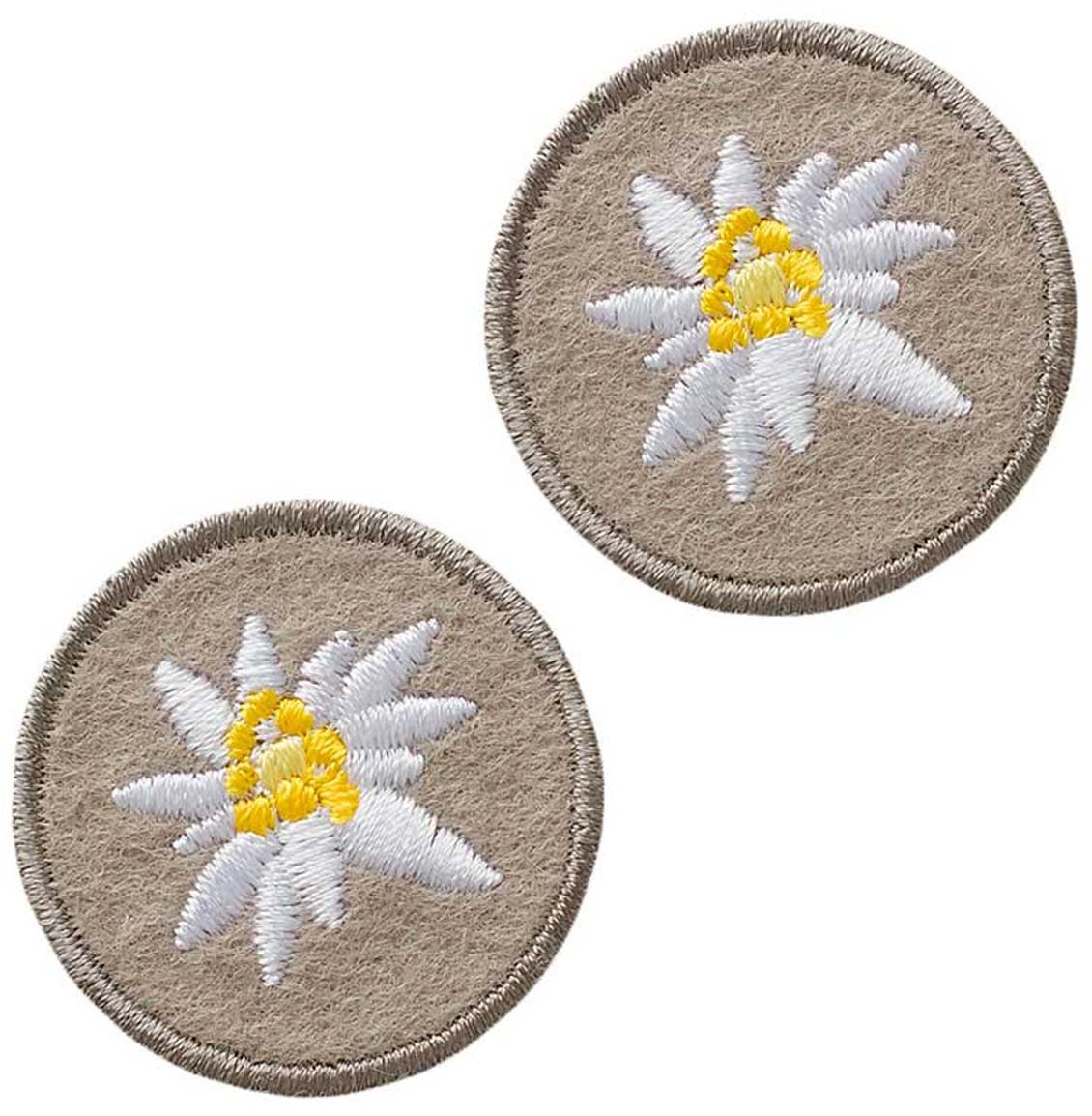 Mono Quick Bügelmotiv Midi Edelweiß 2x3,5cm 2er Set