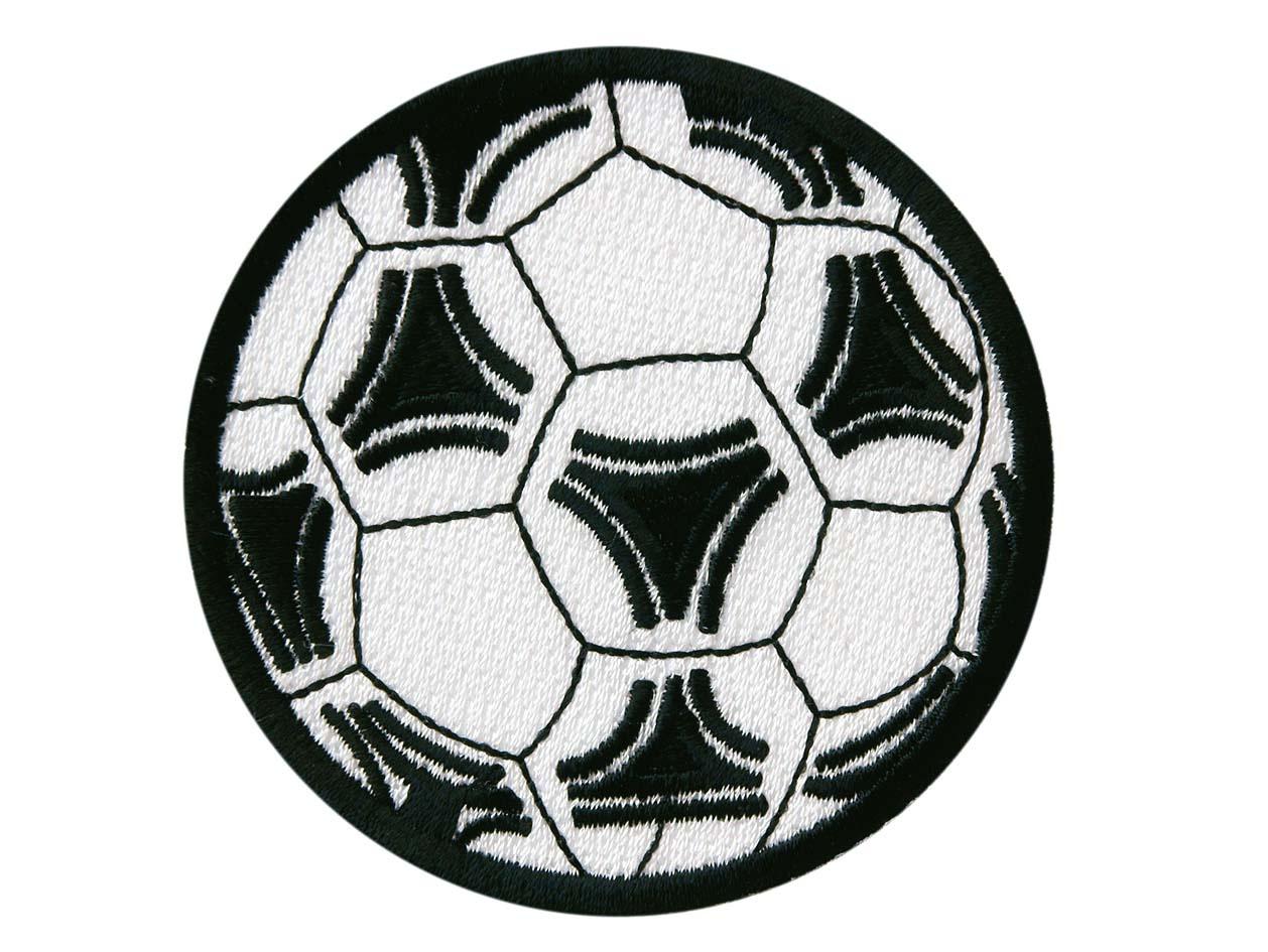 Mono Quick Bügelmotiv Fussball schwarz/weiss