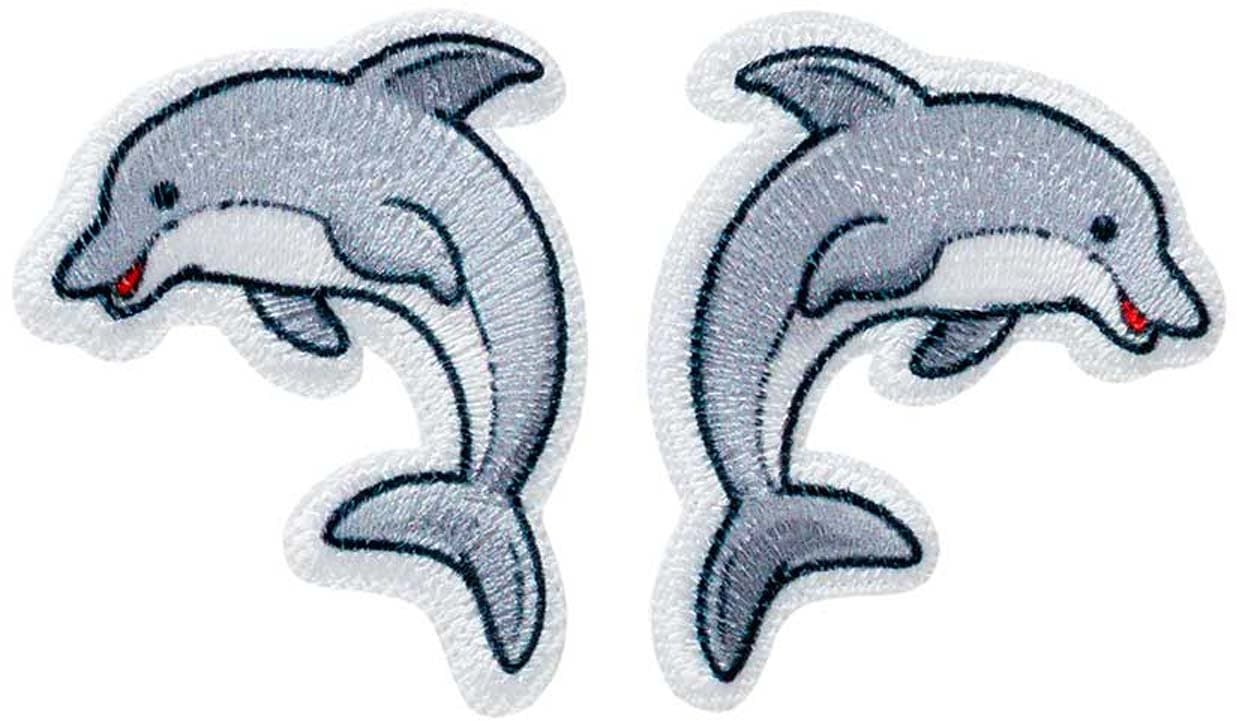 Mono Quick Bügelmotiv Midi Delfine 4,1x3,4cm 2er Set