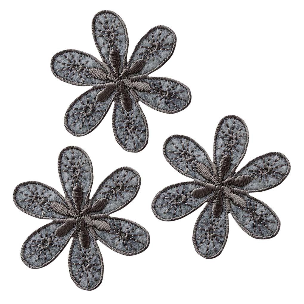 Mono Quick Bügelmotiv Blumen grau