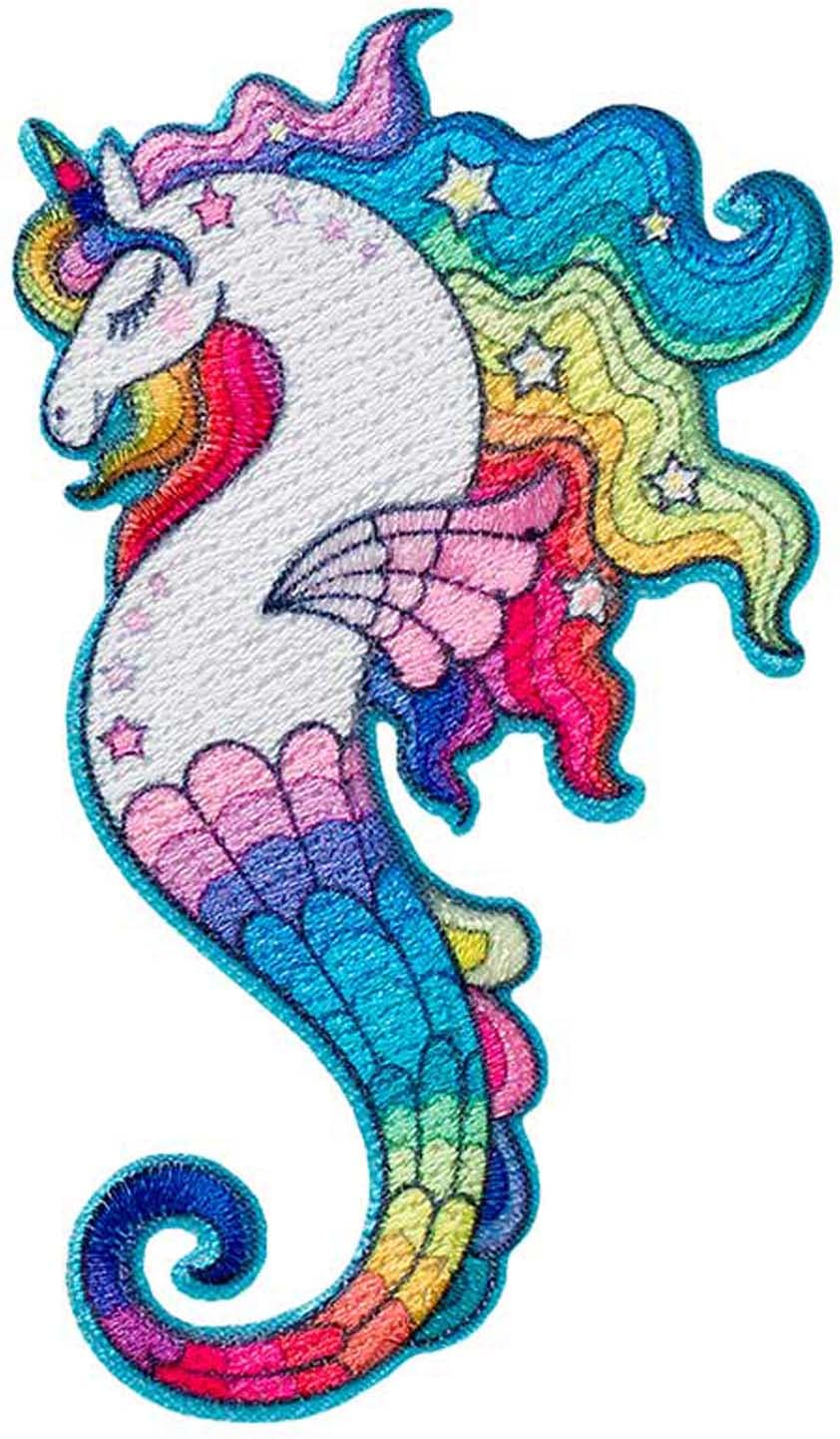 Mono Quick Bügelmotiv Midi Einhorn Seepferdchen 8x4,7cm