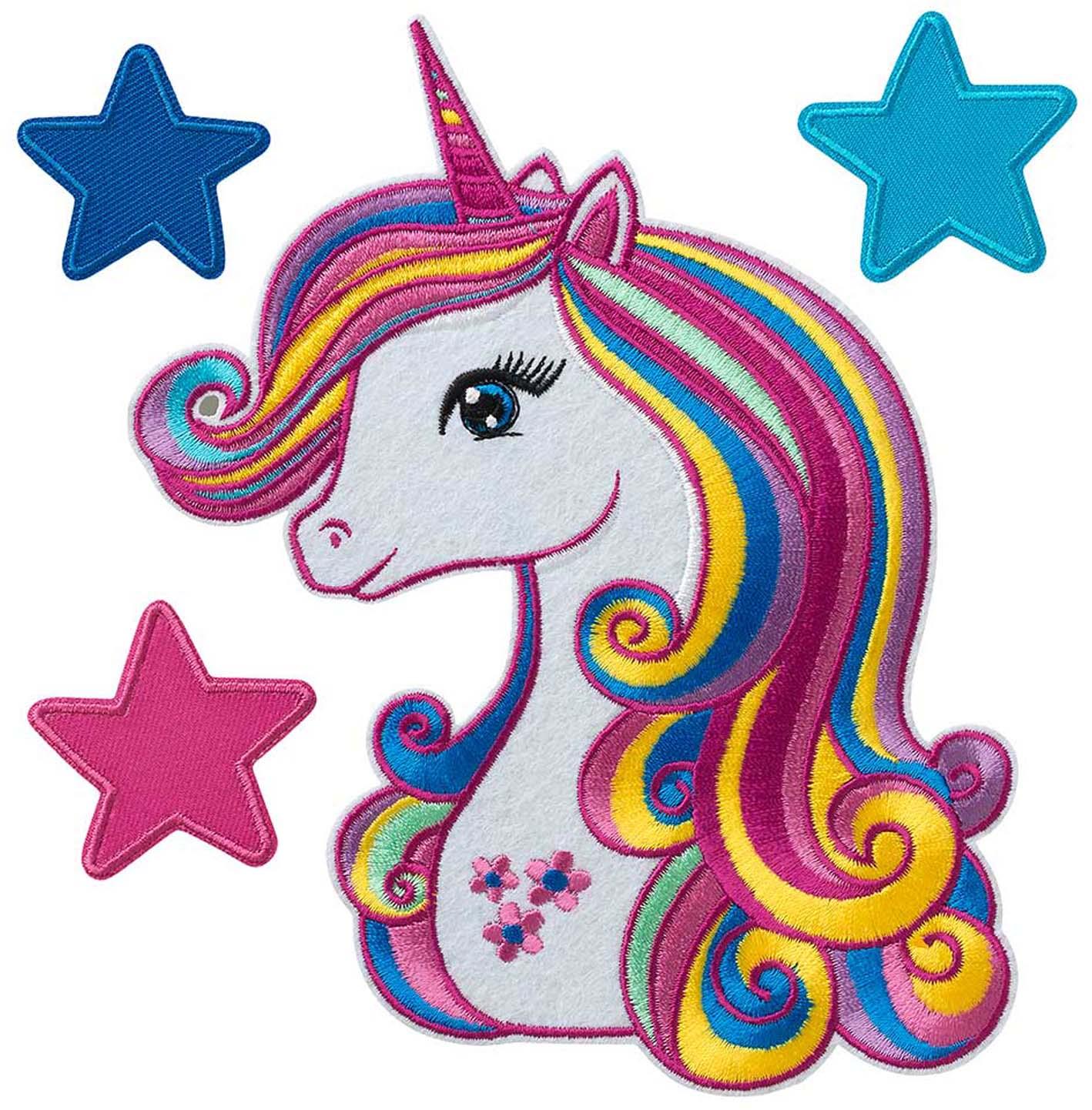 Mono Quick Bügelmotiv Maxi Einhorn Set 4-tlg.