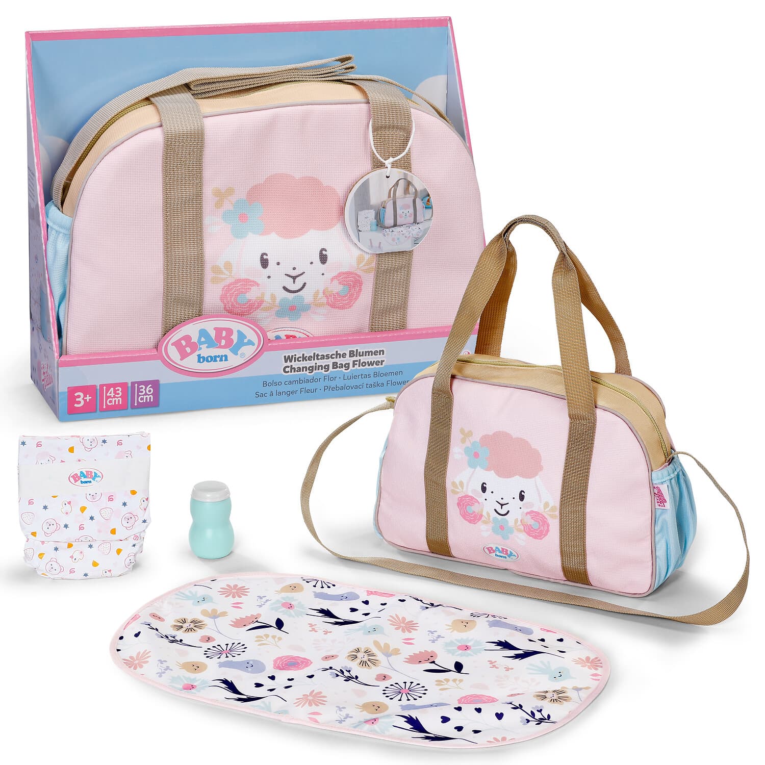 BABY born Wickeltasche Blumen