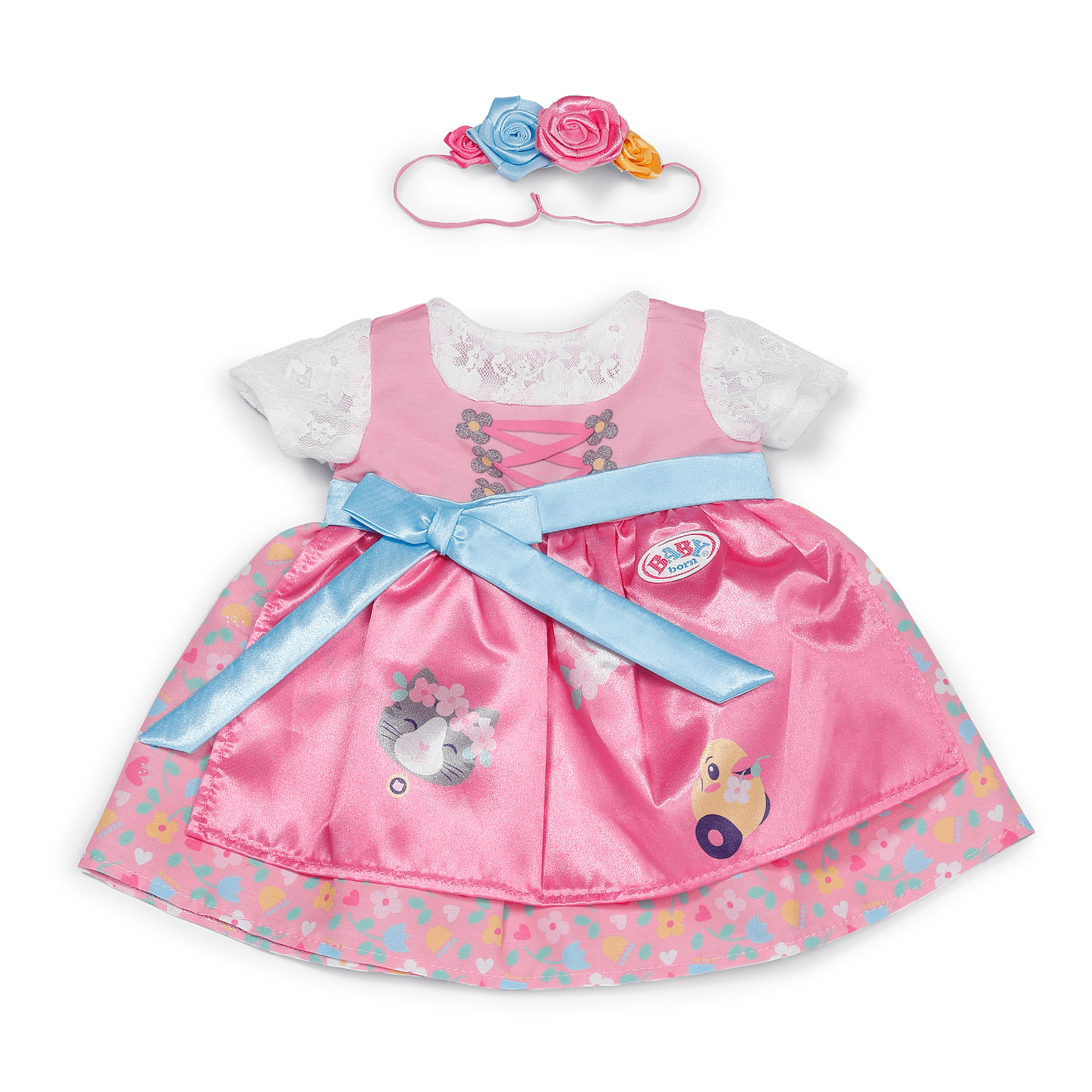 BABY born Rosa Puppen-Dirndl mit Haarband für 43 cm Puppe