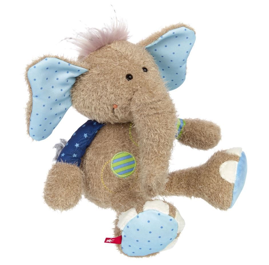 sigikid - Kuscheltier Elefant blau, Patchwork Sweety