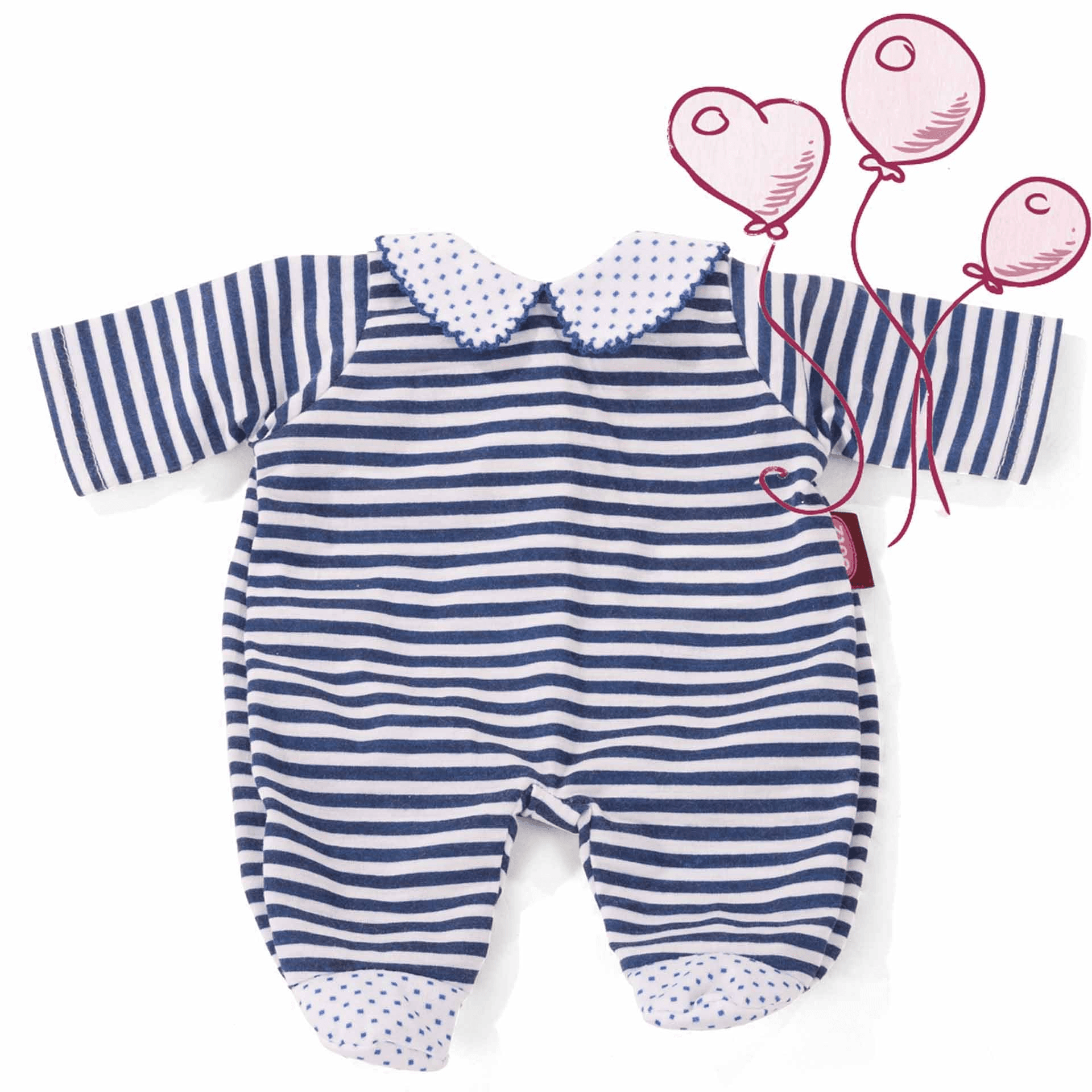 Götz - Puppen Strampler Sailor Gr. S – Maritimer Puppenstrampler für Babypuppen 30–33 cm