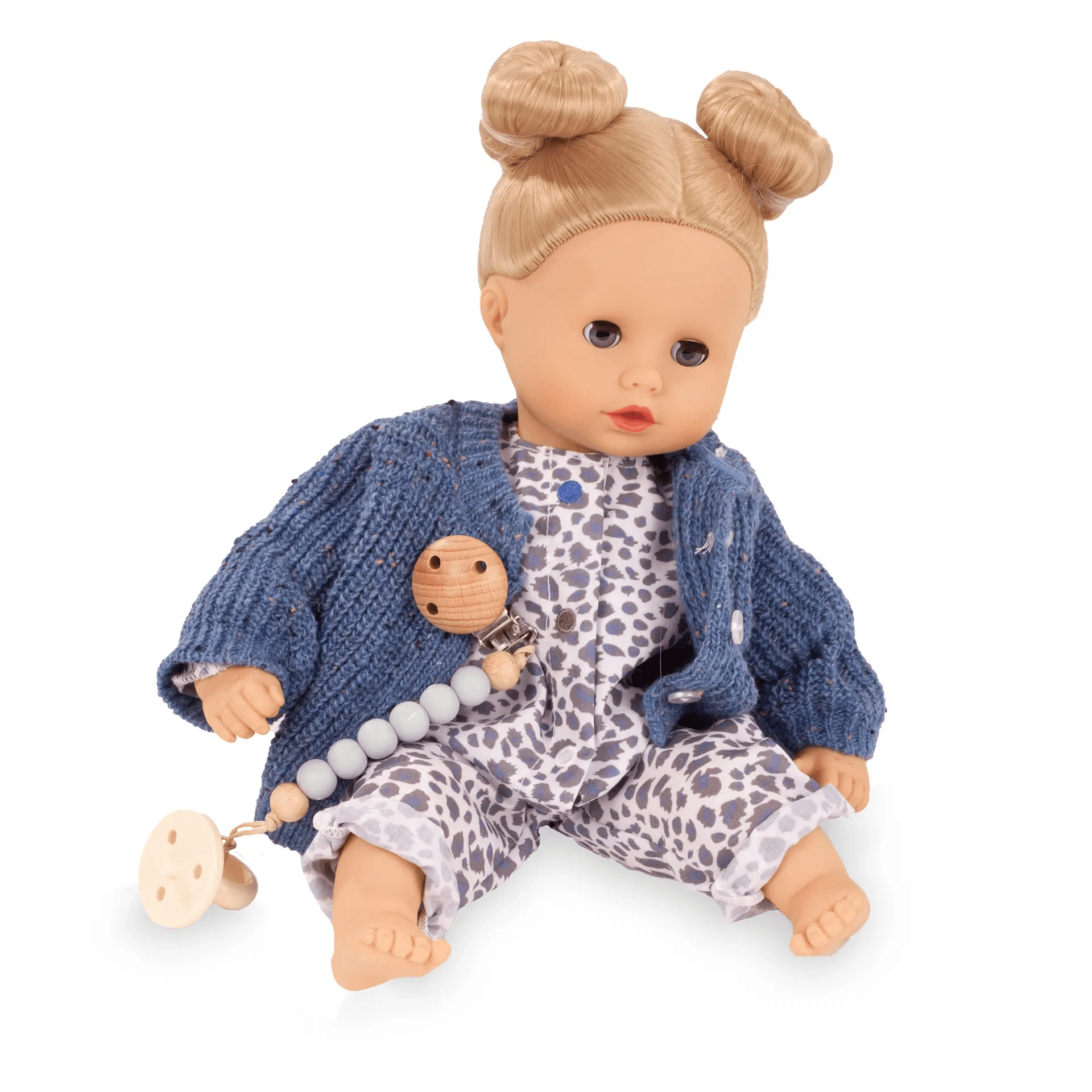 Götz Babykombi Blue Tiger Gr. S, 4-teiliges Puppenkleidungs-Set für Babypuppen 30–33 cm