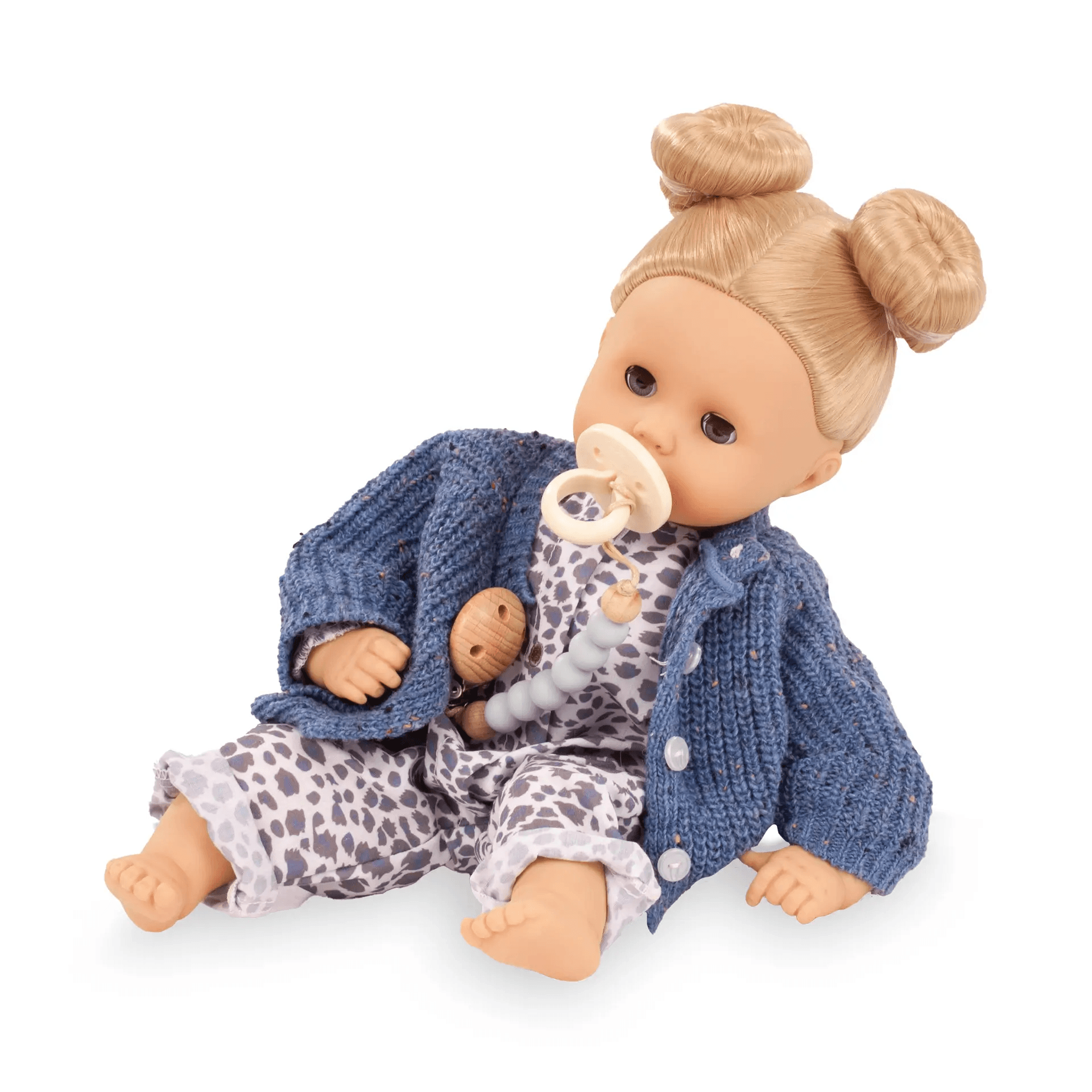 Götz Babykombi Blue Tiger Gr. S, 4-teiliges Puppenkleidungs-Set für Babypuppen 30–33 cm