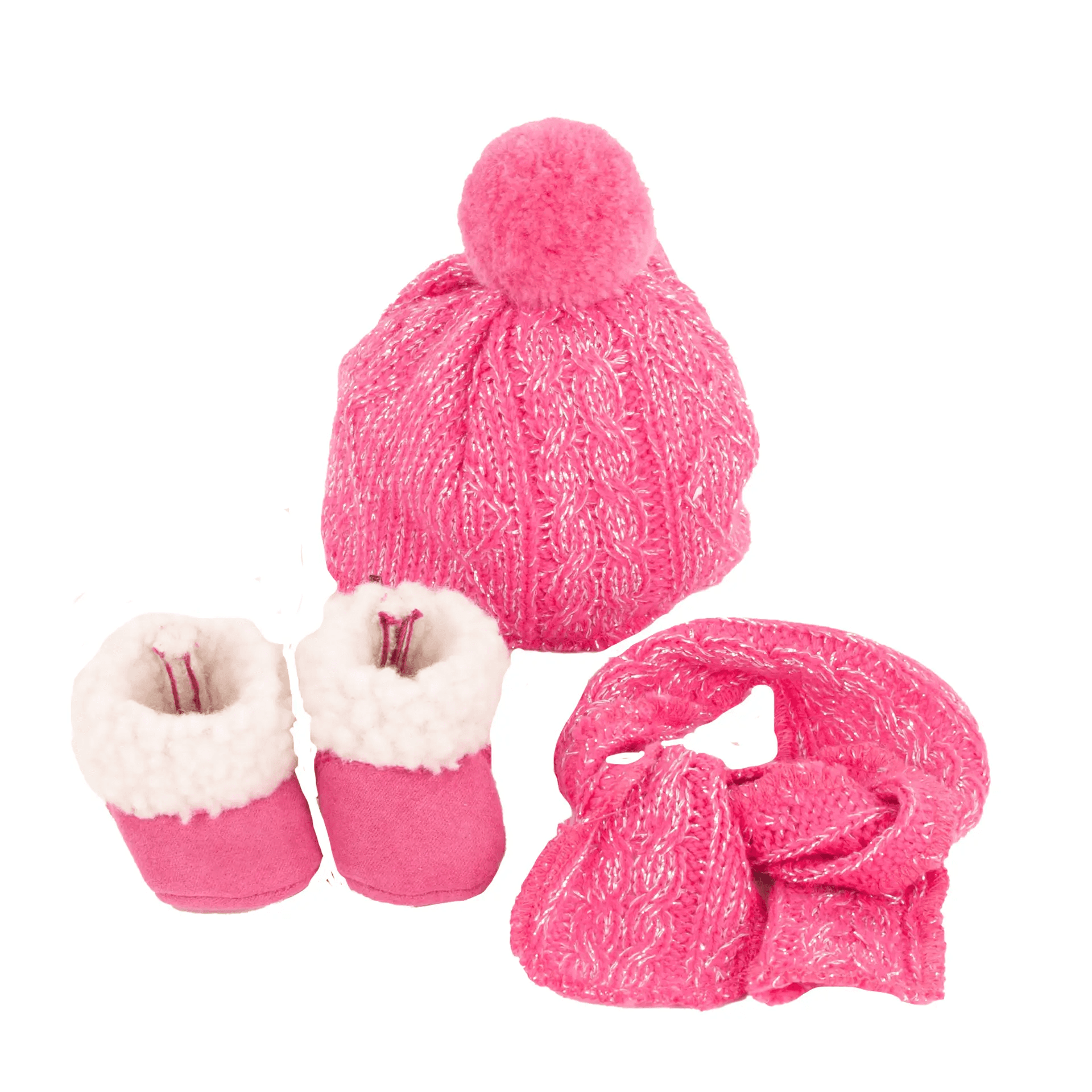 Götz Set Winterglitzer für Babypuppen 30-36 cm | Mütze Schal & Winterstiefel