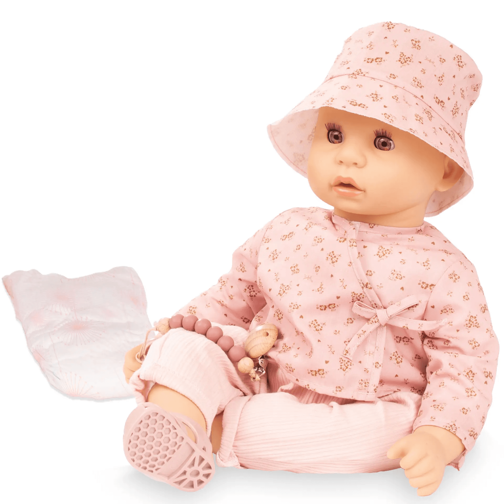 Götz - Babypuppe Cookie Millefleur – 48 cm Weichkörperpuppe mit Schlafaugen & Zubehör, waschbar