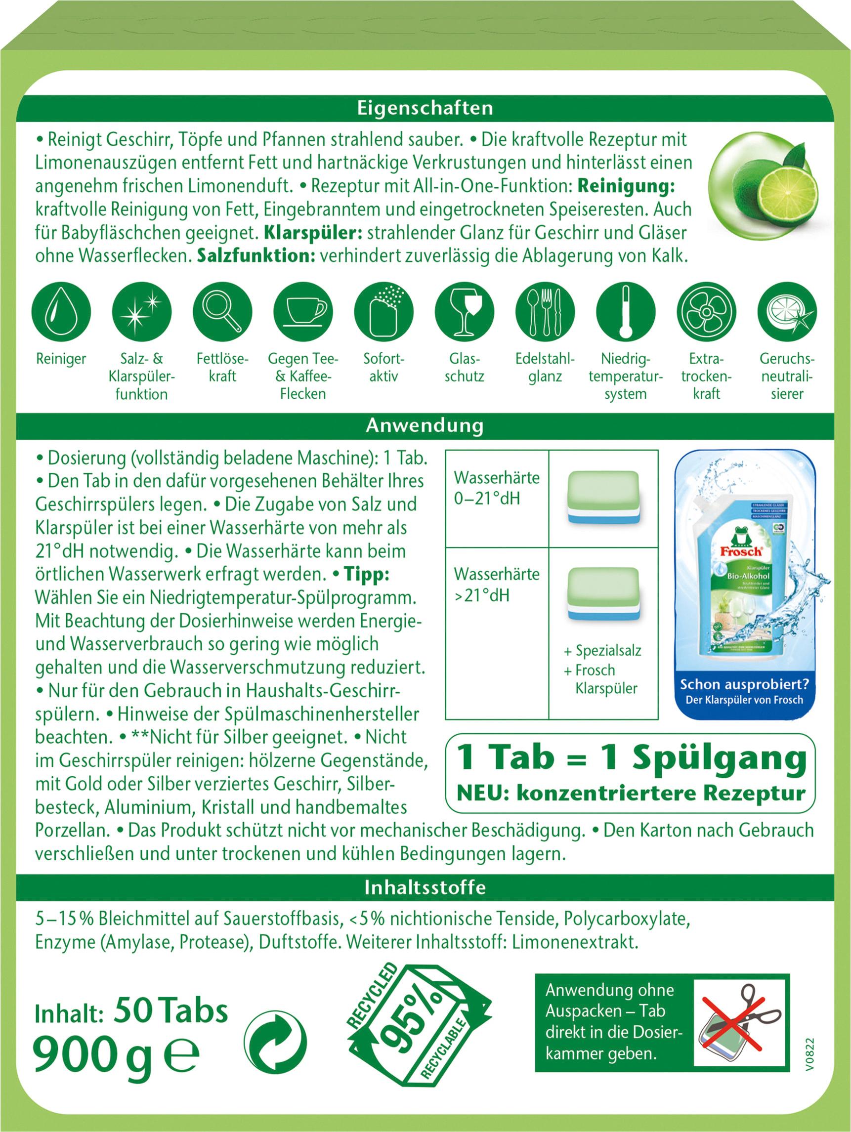 Produktbild Frosch Limonen Geschirrspül-Tabs 2 von 2