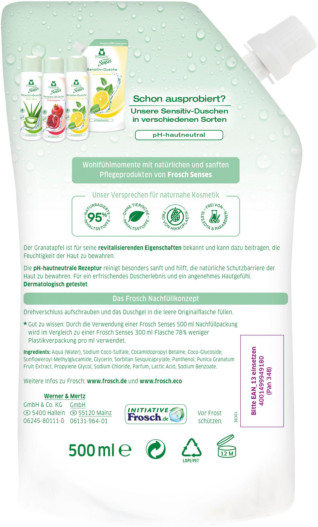 Produktbild Frosch Senses Granatapfel Sensitiv Dusche 2 von 4