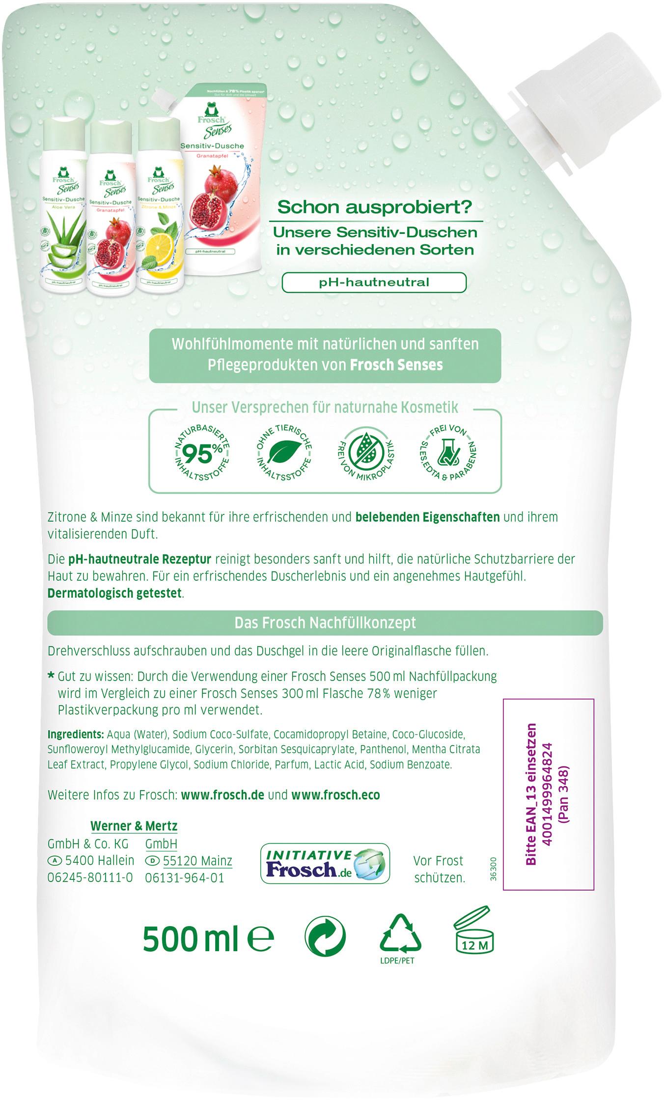 Produktbild Frosch Senses Duschgel Zitronenminze Sensitiv 2 von 4