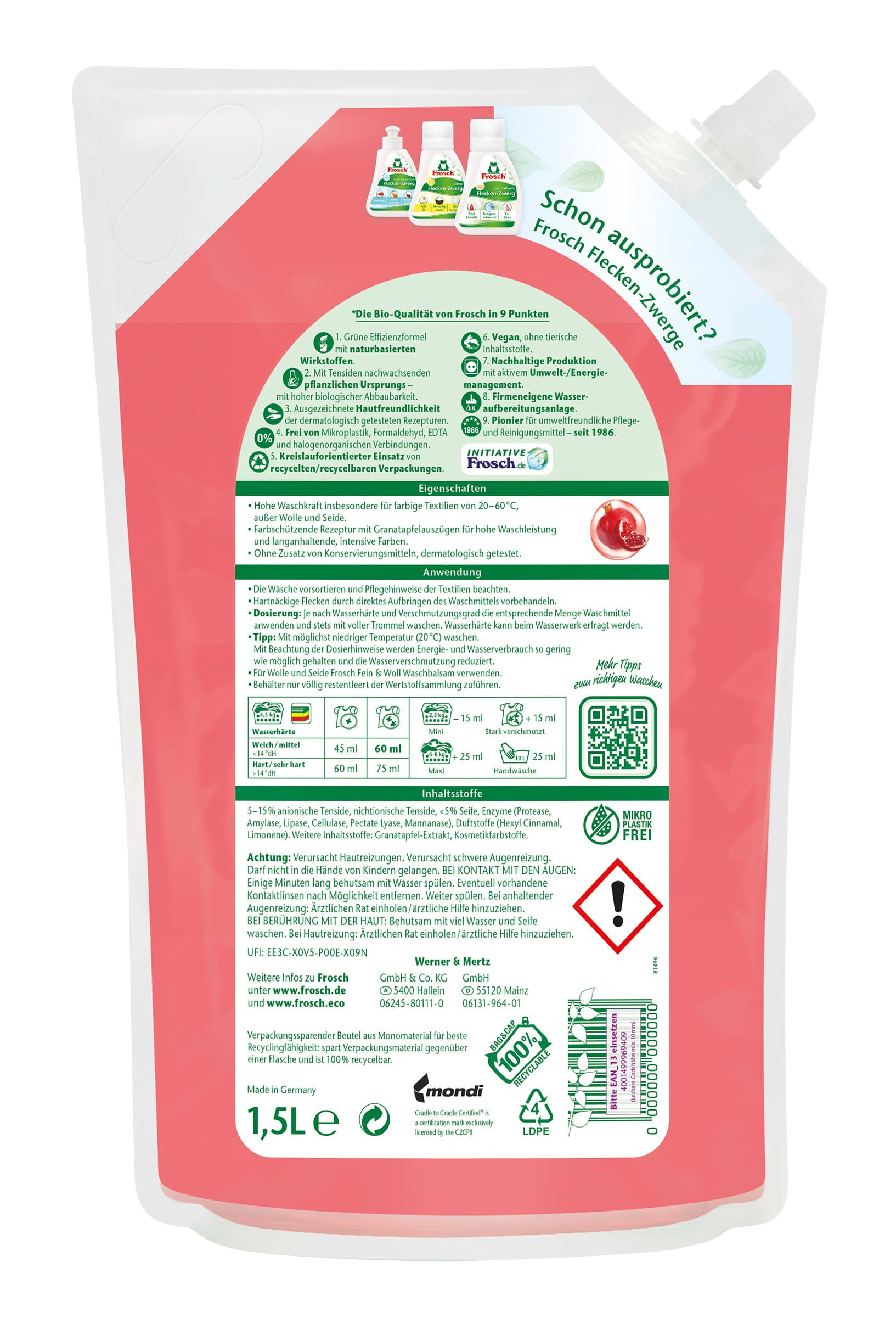 Produktbild Frosch Bunt-Waschmittel Granatapfel 2 von 2