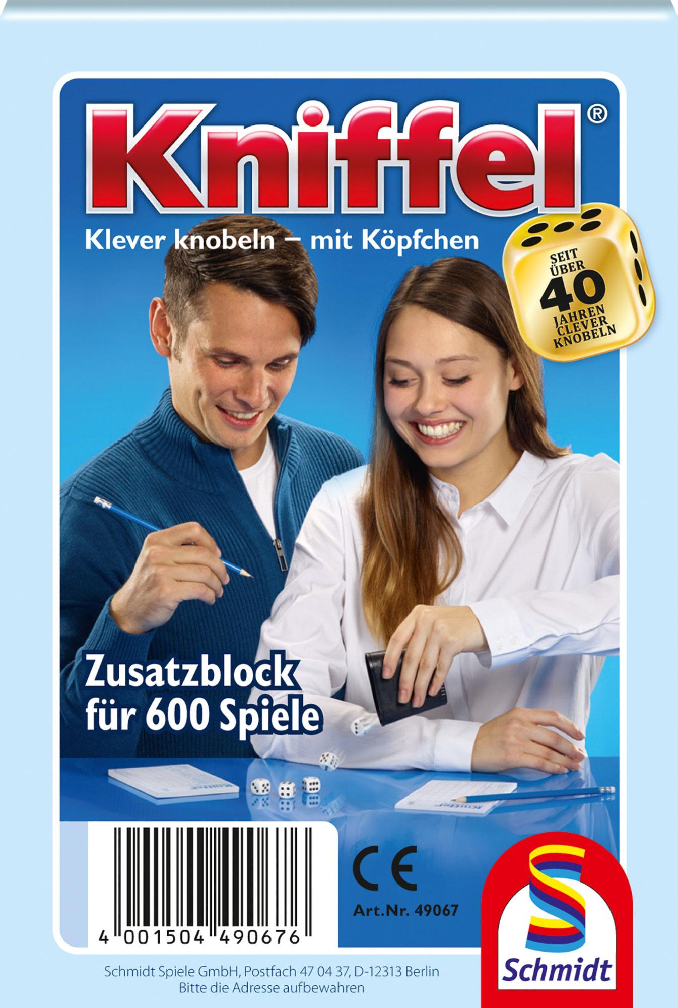 Schmidt Spiele Familienspiele Kniffelblock, 30 St. im Display 49067