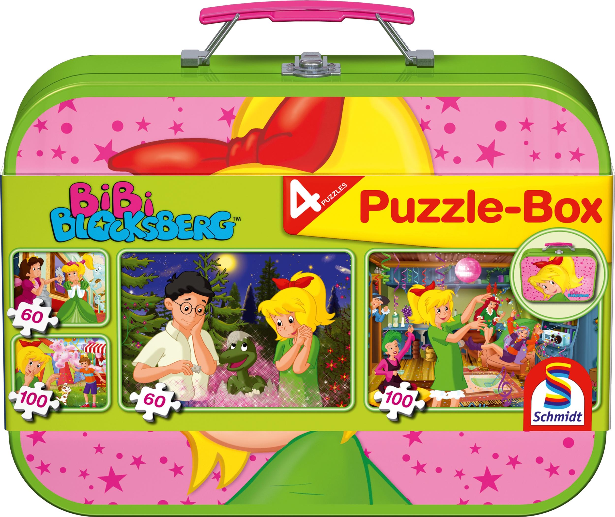 Schmidt Spiele - Puzzle - Puzzle-Box im Metallkoffer - Bibi Blocksberg, 2x60, 2x100 Teile