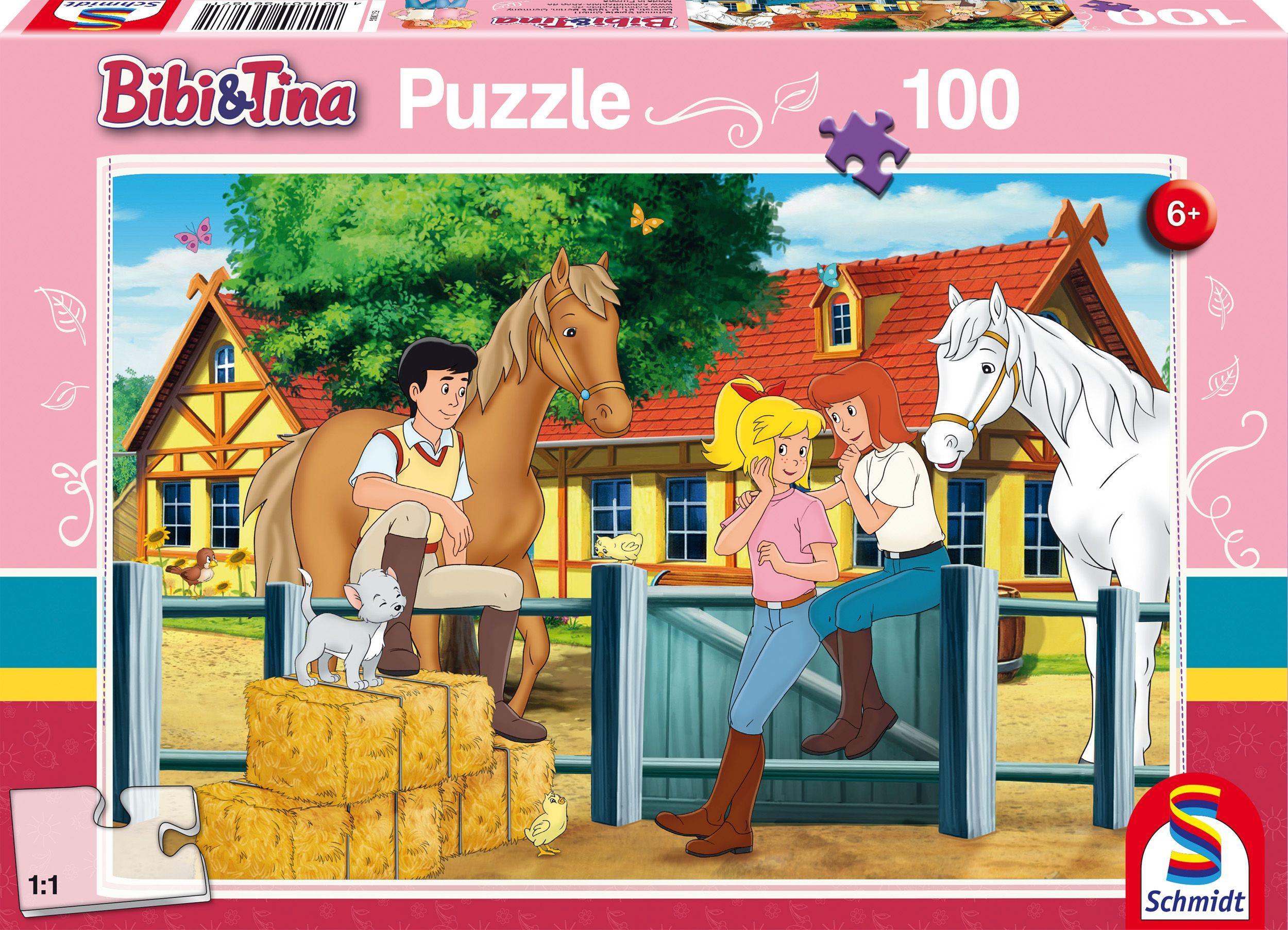 Schmidt Spiele - Kinderpuzzle - Bibi und Tina: Auf dem Martinshof, 100 Teile