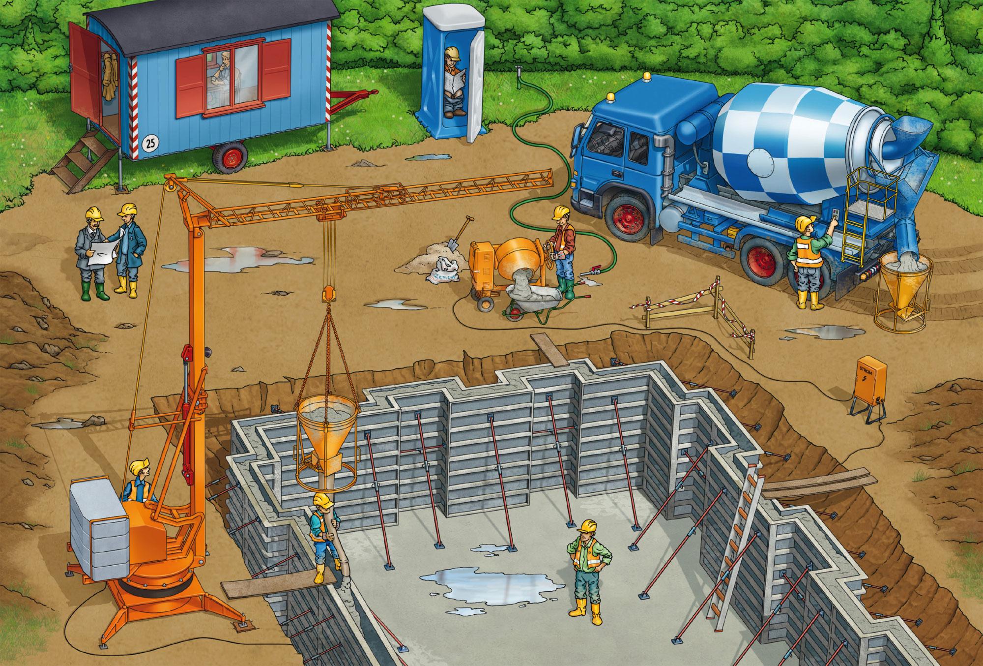 Produktbild Schmidt Spiele Kinderpuzzle Auf der Baustelle, 3x24 Teile 56200 2 von 4
