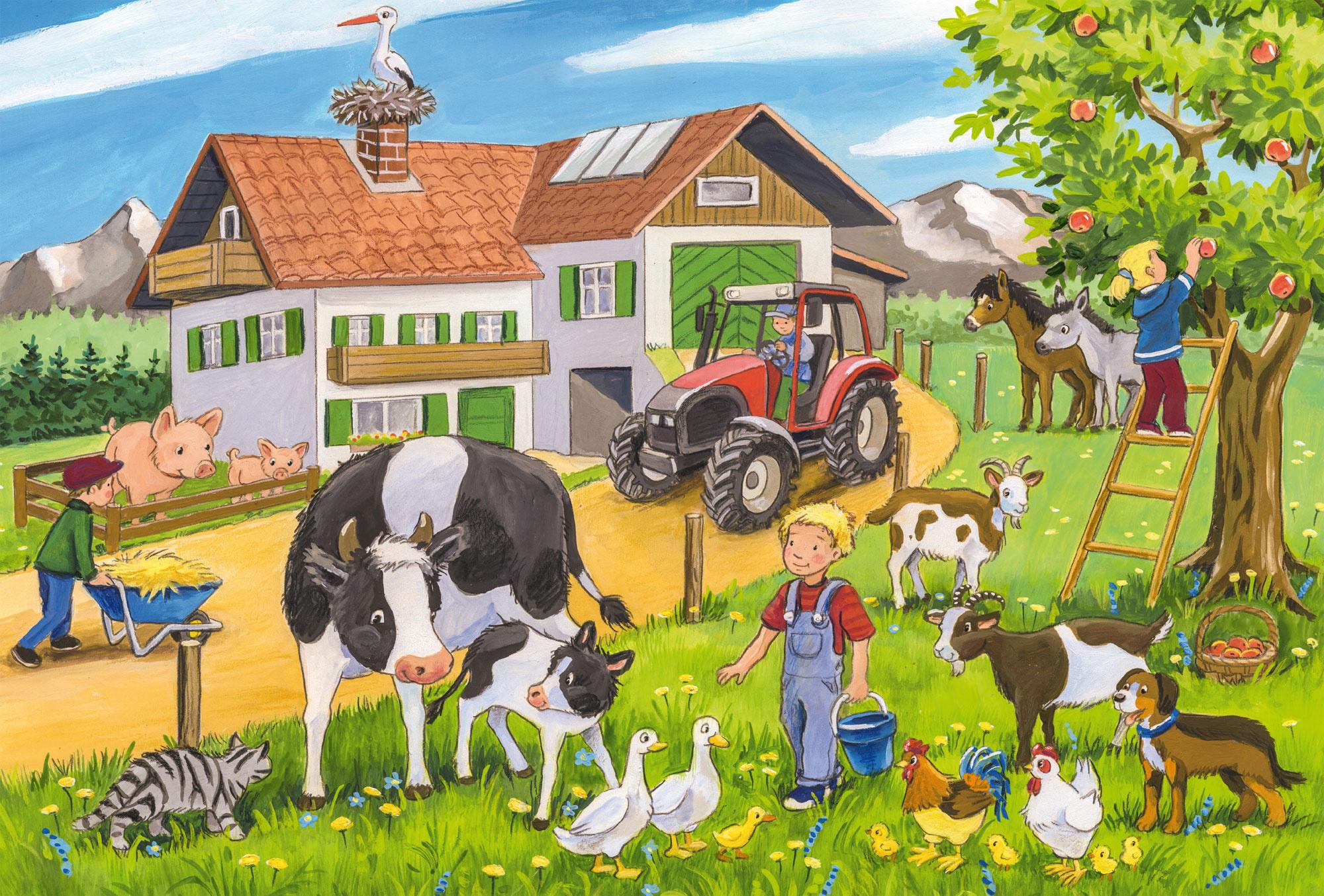 Produktbild Schmidt Spiele Kinderpuzzle Auf dem Bauernhof, 3x24 Teile 56216 3 von 4