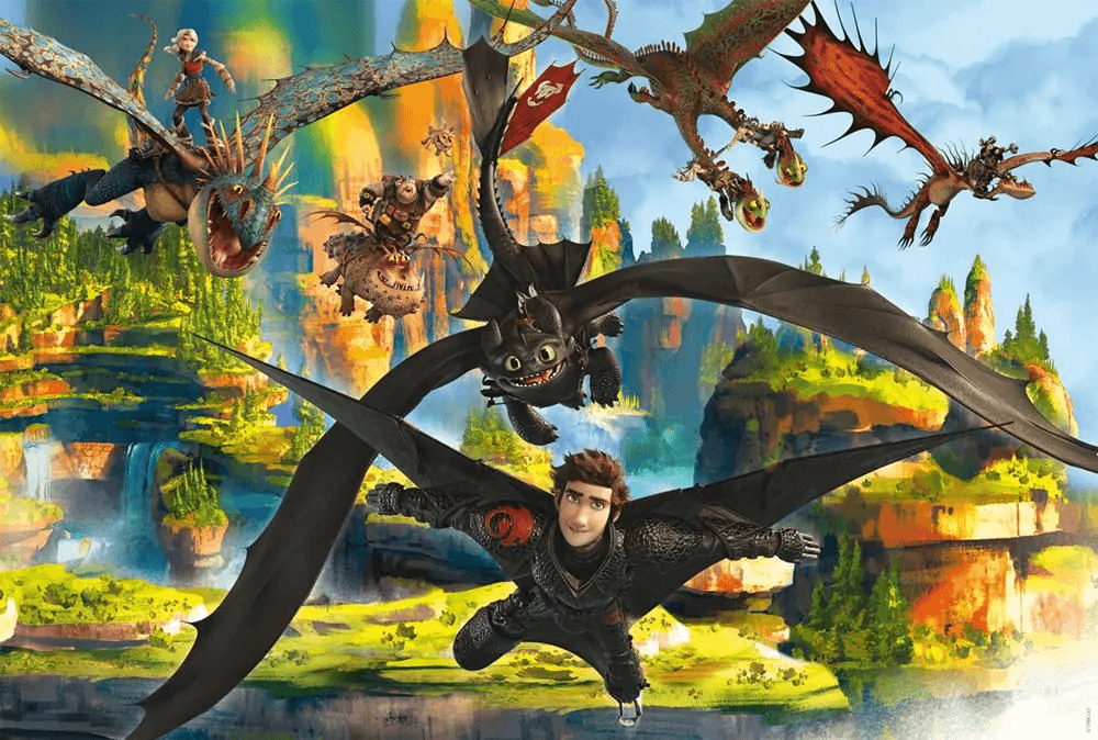 Produktbild Schmidt Spiele - DRAGONS: Fliegende Drachen, 150 Teile, Eco-Friendly, Gras Kinderpuzzle 4 von 4