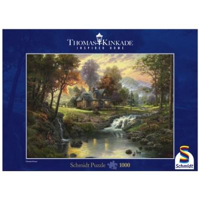 Produktbild Schmidt Spiele - Puzzle - Thomas Kinkade - Holzhaus am Bach, 1000 Teile 2 von 5