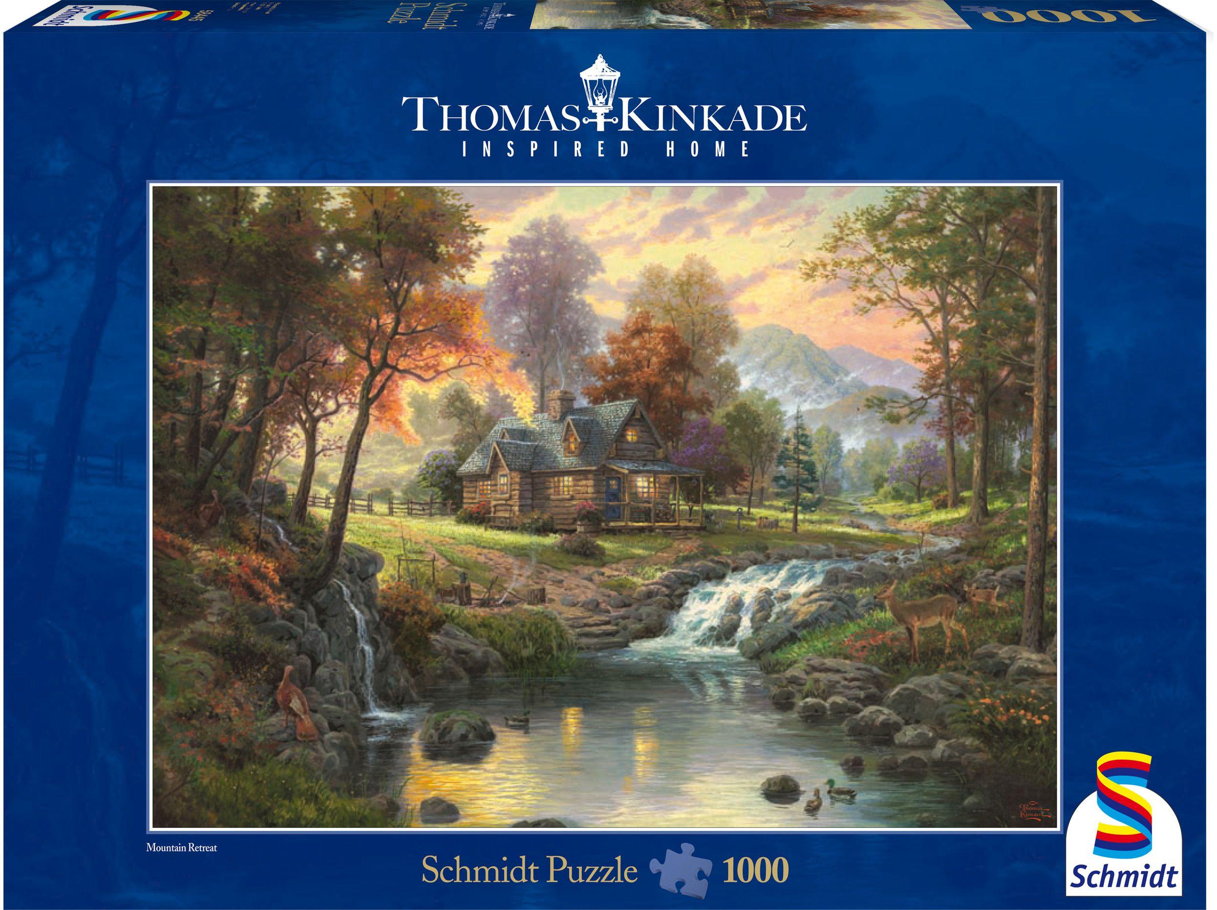 Schmidt Spiele - Puzzle - Thomas Kinkade - Holzhaus am Bach, 1000 Teile