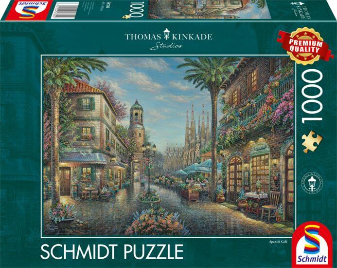 Schmidt Spiele - Erwachsenenpuzzle - Thomas Kinkade Studios: Spanisches Straßencafé, 1.000 Teile Puzzle