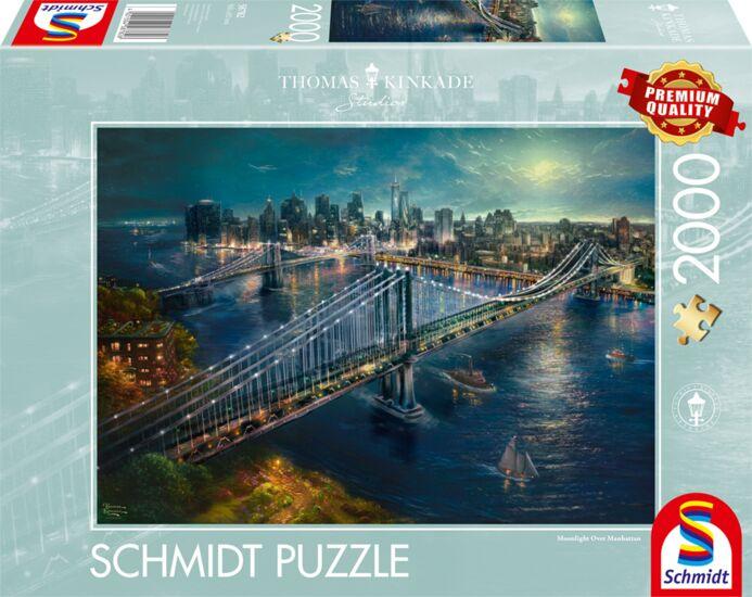 Schmidt Spiele - Erwachsenenpuzzle - Thomas Kinkade Studios: Mond über Manhatten, 2.000 Teile Puzzle