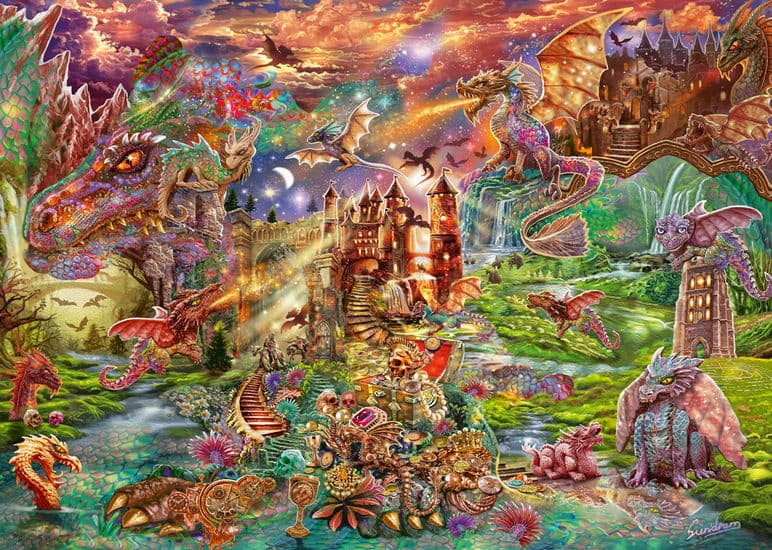 Produktbild Schmidt Spiele - Erwachsenenpuzzle - Der Schatz der Drachen, 2000 Teile 2 von 2