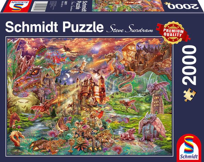 Schmidt Spiele - Erwachsenenpuzzle - Der Schatz der Drachen, 2000 Teile