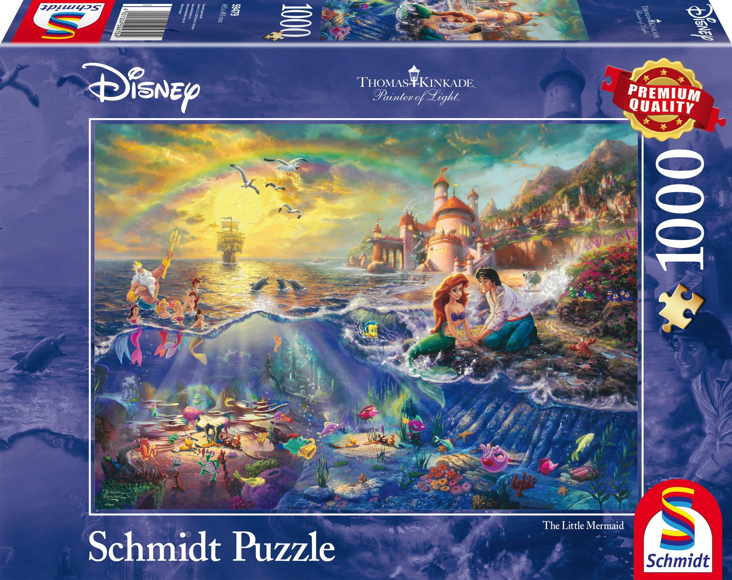 Schmidt Spiele - Erwachsenenpuzzle - Thomas Kinkade: Disney Kleine Meerjungfrau Arielle, 1000 Teile