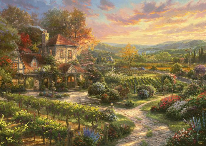 Produktbild Schmidt Spiele - Erwachsenenpuzzle - In den Weinbergen, Thomas Kinkade, 2000 Teile 2 von 2