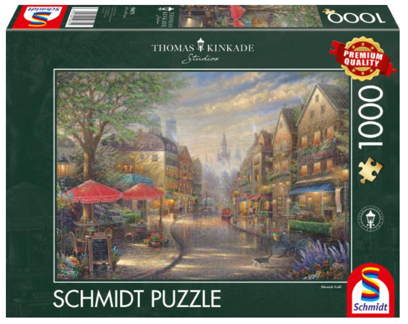 Schmidt Spiele - Erwachsenenpuzzle - Café in München - Thomas Kinkade, 1000 Teile