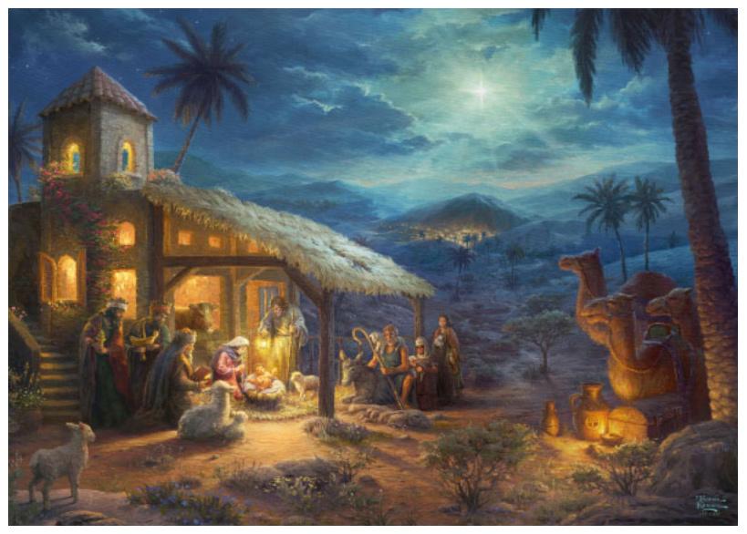 Produktbild Schmidt Spiele - Erwachsenenpuzzle - Jesu Geburt - Thomas Kinkade, 1000 Teile 2 von 2