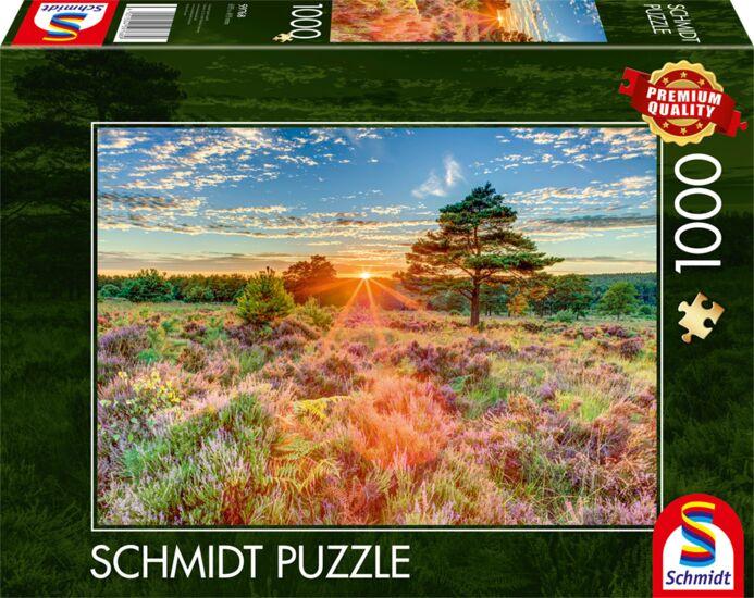 Schmidt Spiele - Erwachsenenpuzzle - Heide im Sonnenuntergang, 1.000 Teile Puzzle