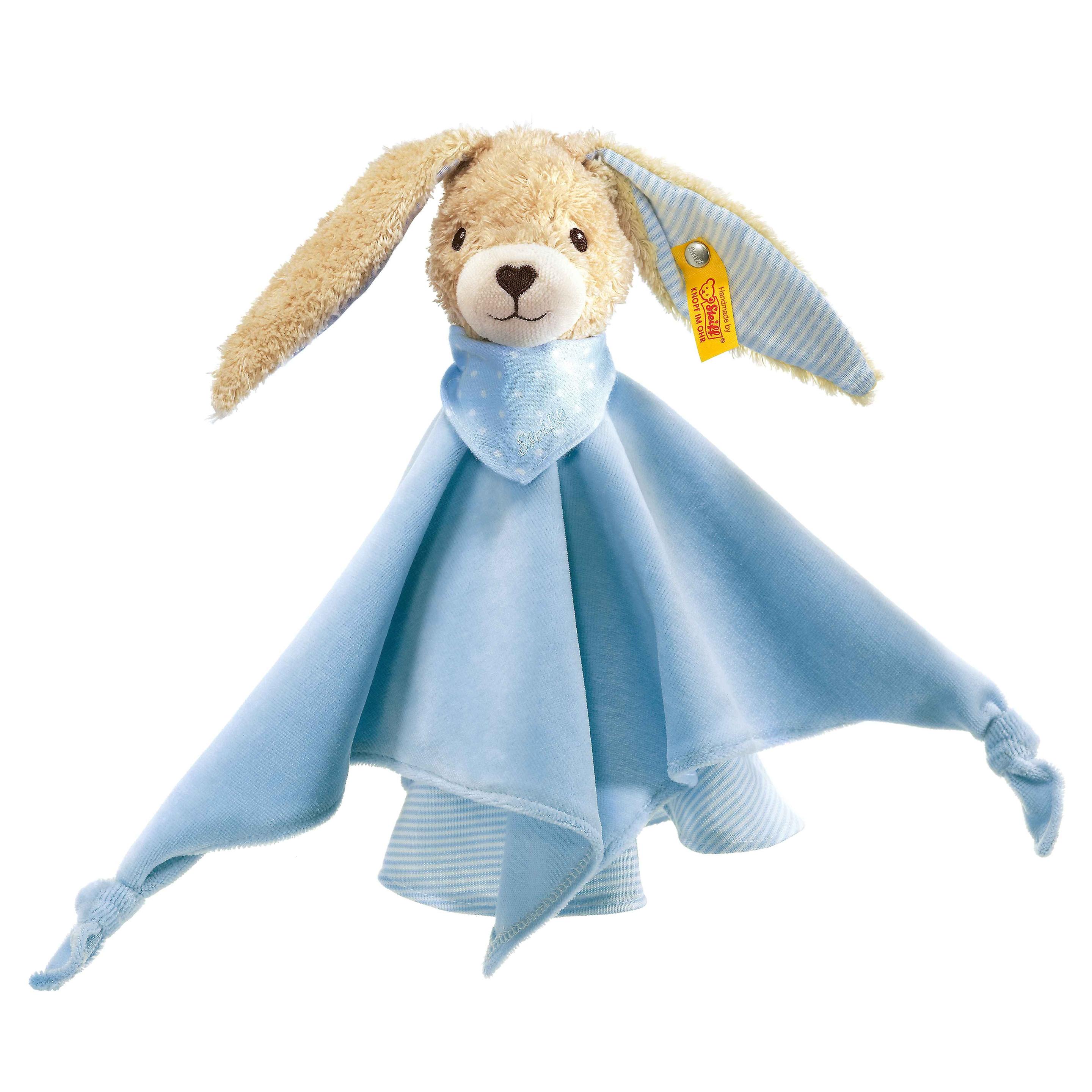 Steiff - Hoppel Hase Schmusetuch, blau, 28cm