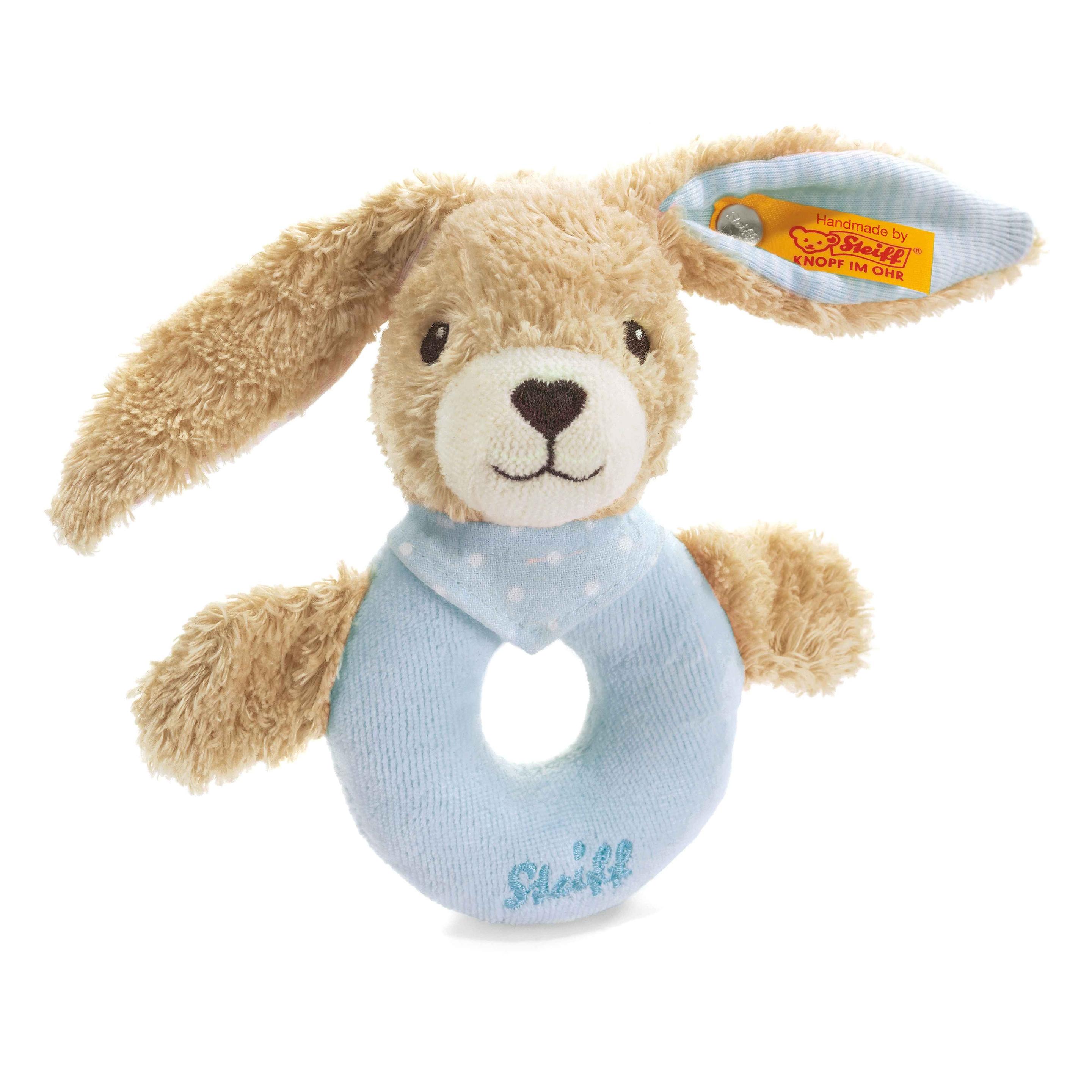 Steiff - Hoppel Hase Greifring 12 blau