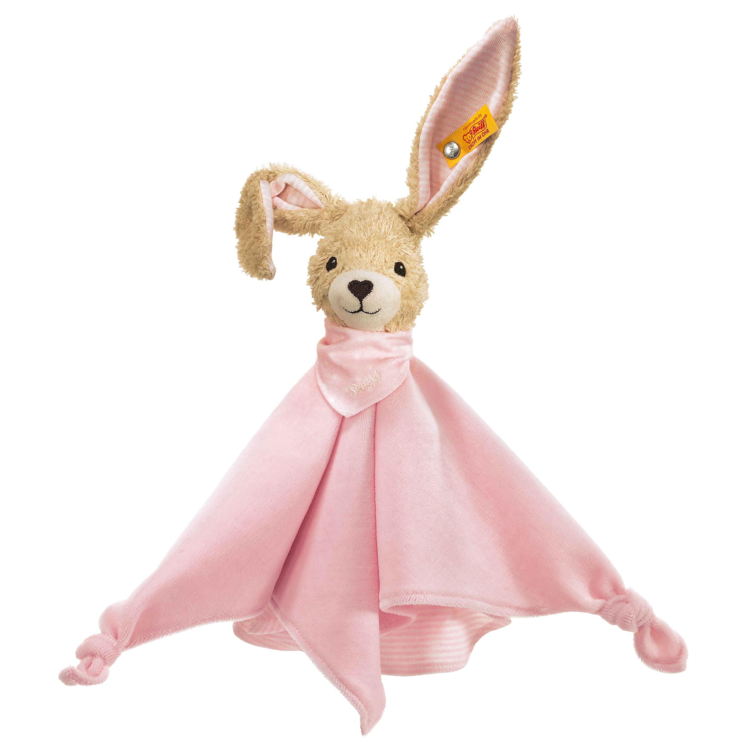Steiff - Hoppel Hase Schmusetuch, rosa, 28cm