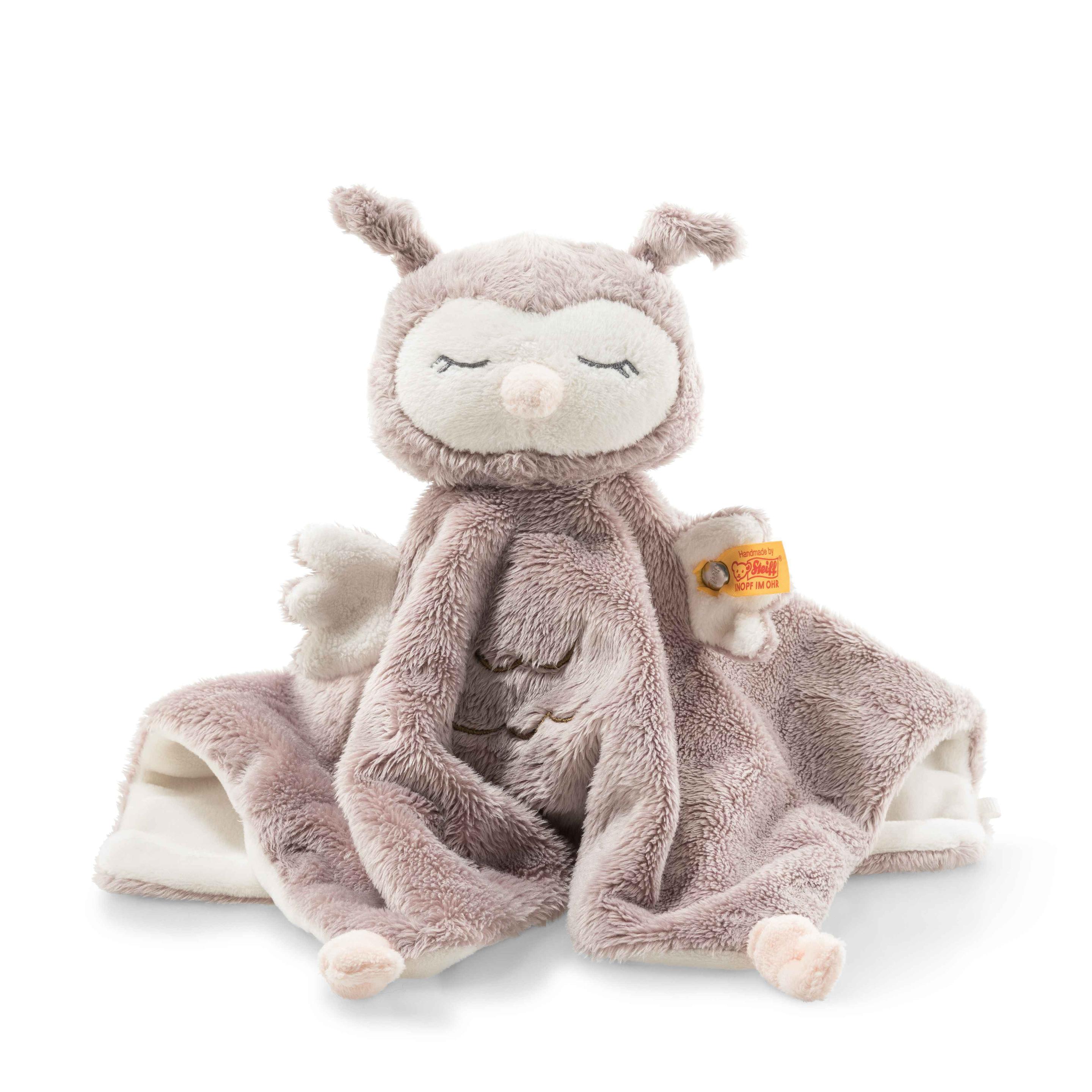 Steiff - Soft Cuddly Friends Ollie Eule Schmusetuch 26 rosebraun/creme