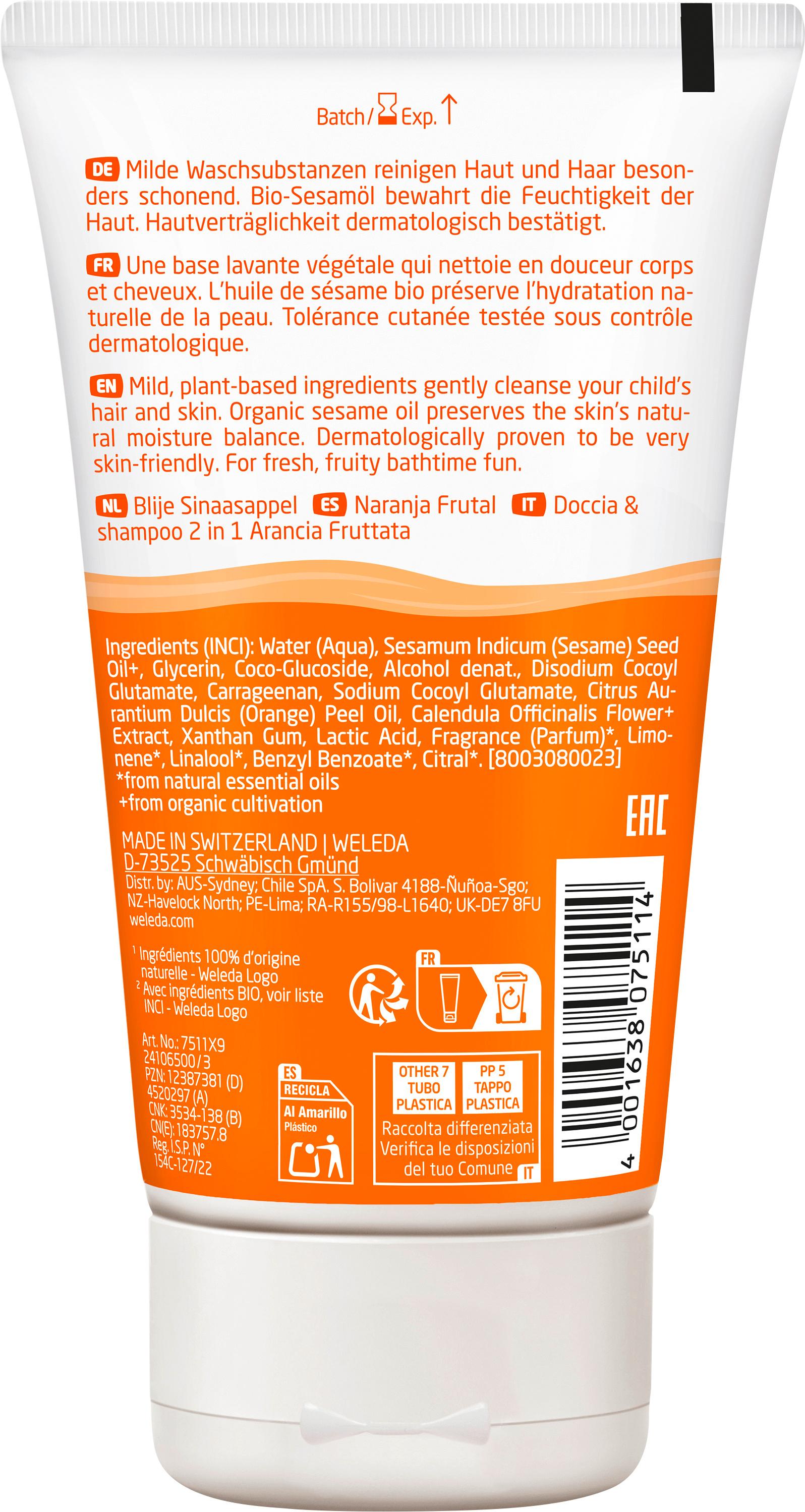 Produktbild WELEDA Kids 2in1 Shower&Shampoo Fruchtige Orange 2 von 2