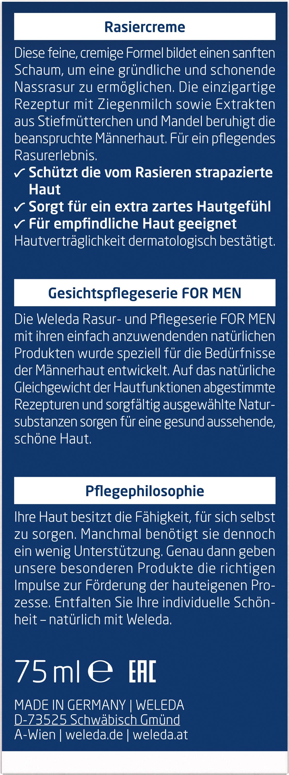 Produktbild WELEDA FOR MEN Rasiercreme 4 von 6