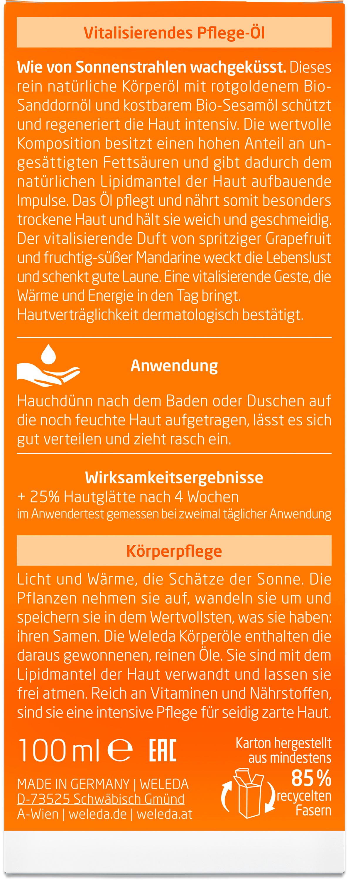 Produktbild WELEDA SANDDORN Vitalisierendes Pflege-Öl 4 von 4