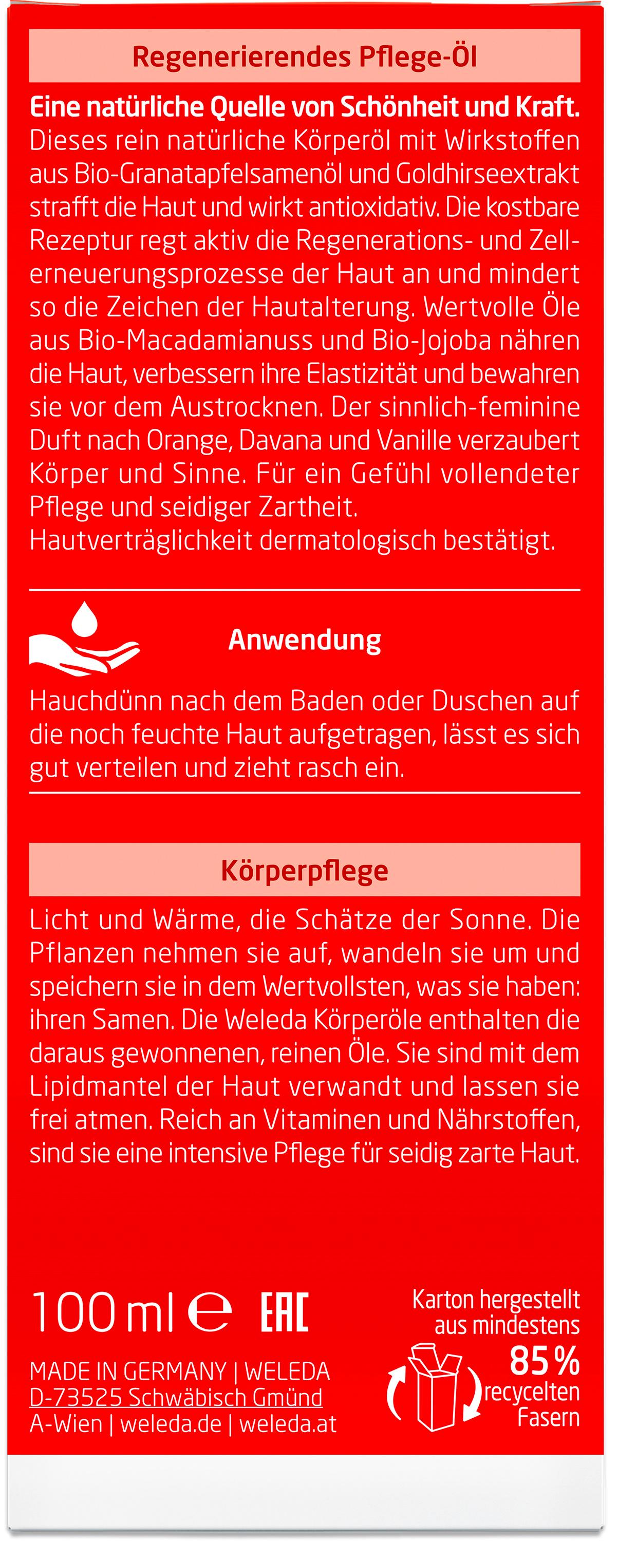 Produktbild Weleda GRANATAPFEL Regenerierendes Pflege-Öl 3 von 4