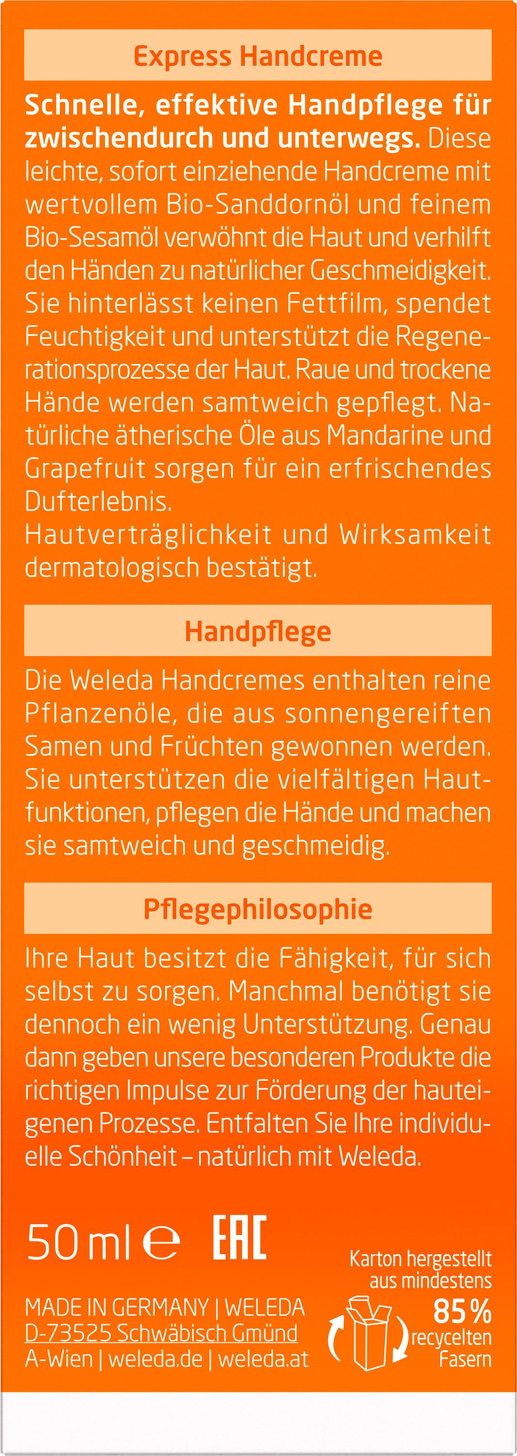 Produktbild Weleda SANDDORN Express Handcreme 4 von 7