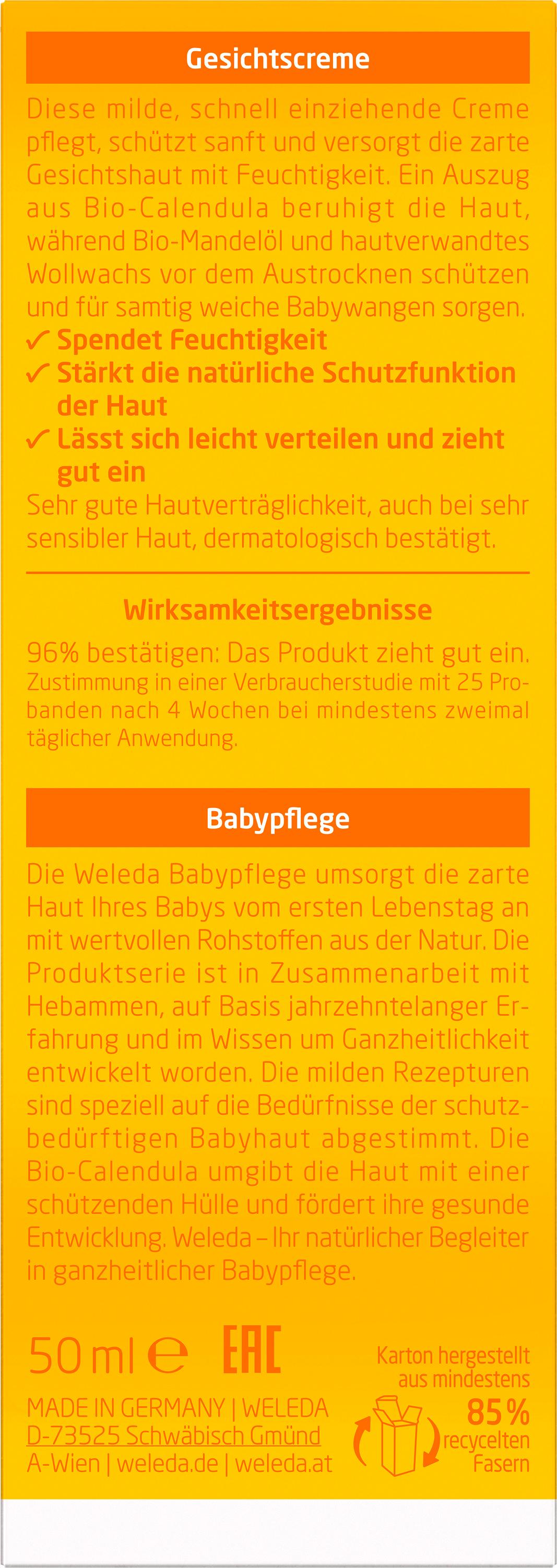 Produktbild WELEDA baby CALENDULA Gesichtscreme 4 von 5
