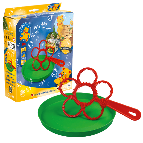 Pustefix - Blumen-Blasring Set „Flower Power“ – Seifenblasen für Naturfreunde