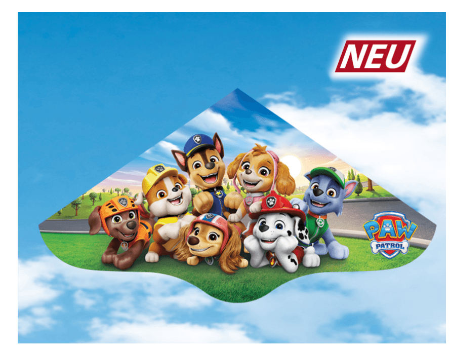 Günther Flugmodelle -  PAW Patrol Adventure Einleiner-Drachen aus robuster Folie – 98×53 cm