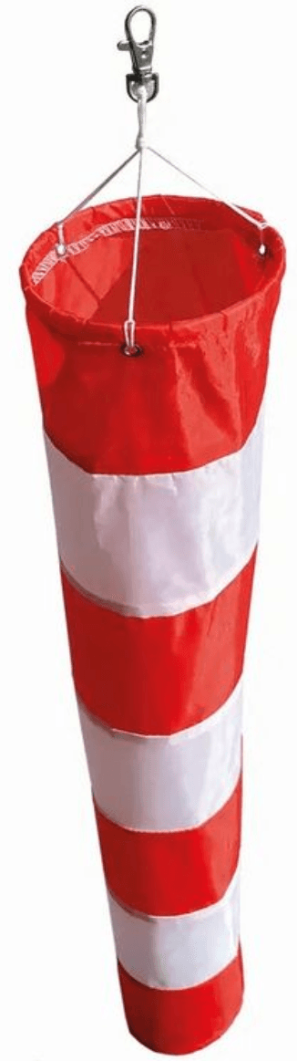 Günther Windsock rot/weiß – Klassisches Windspiel für Garten & Balkon, ca. 60 × 12 cm