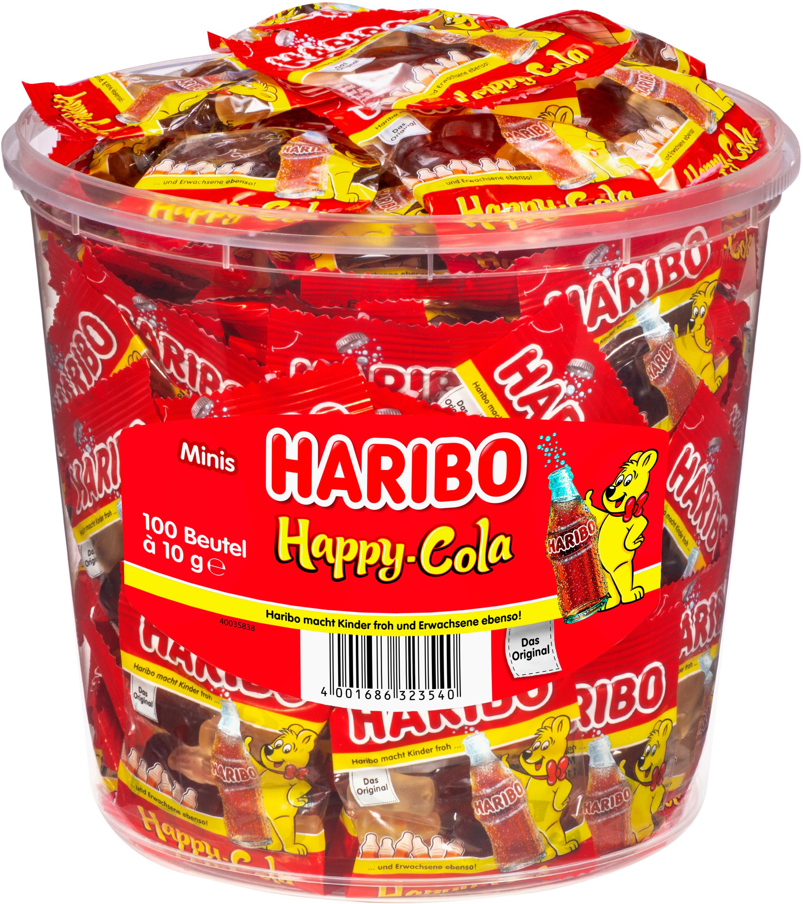 Haribo Fruchtgummi Happy Cola Minis Runddose