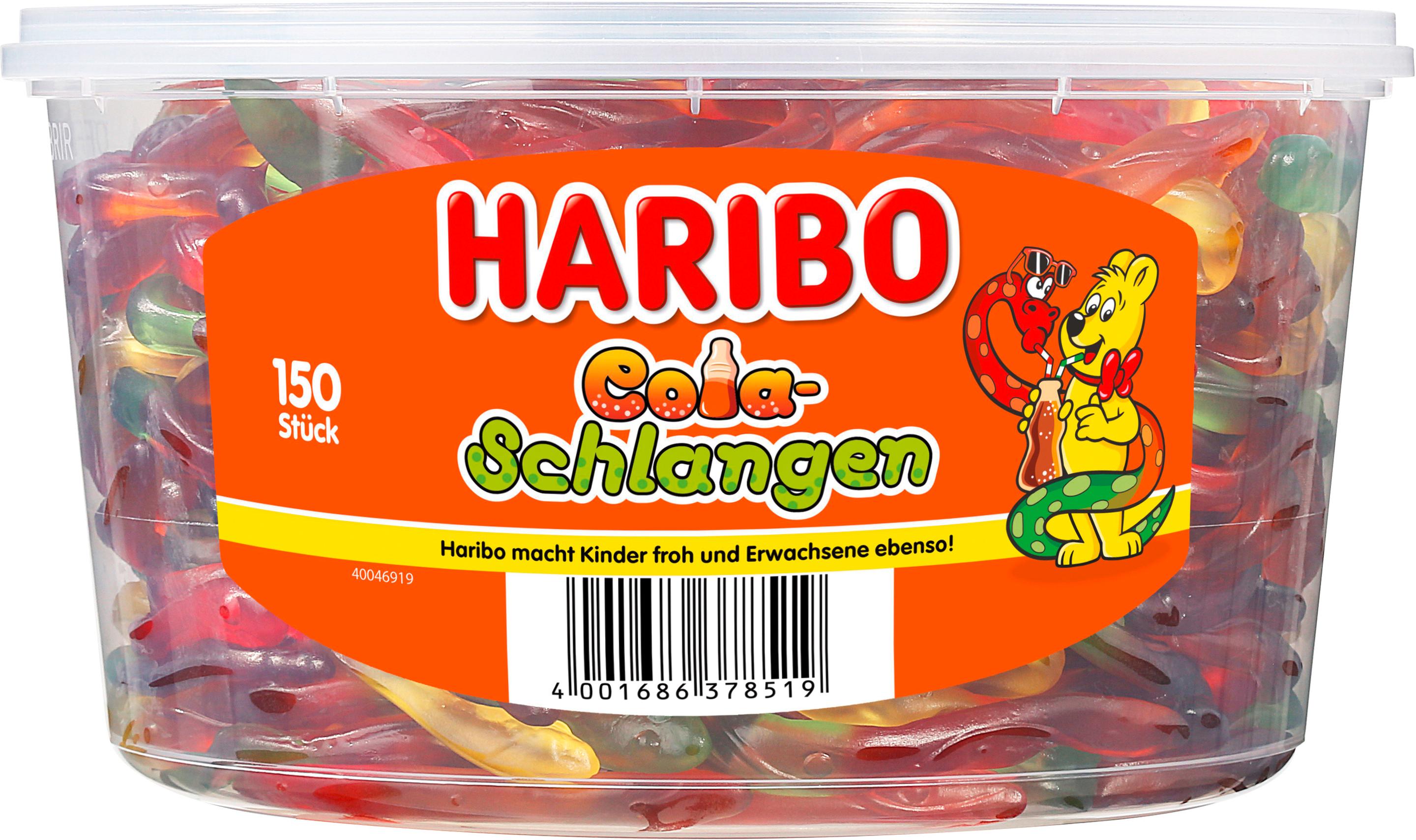 Haribo Fruchtgummi Cola-Schlangen Runddose